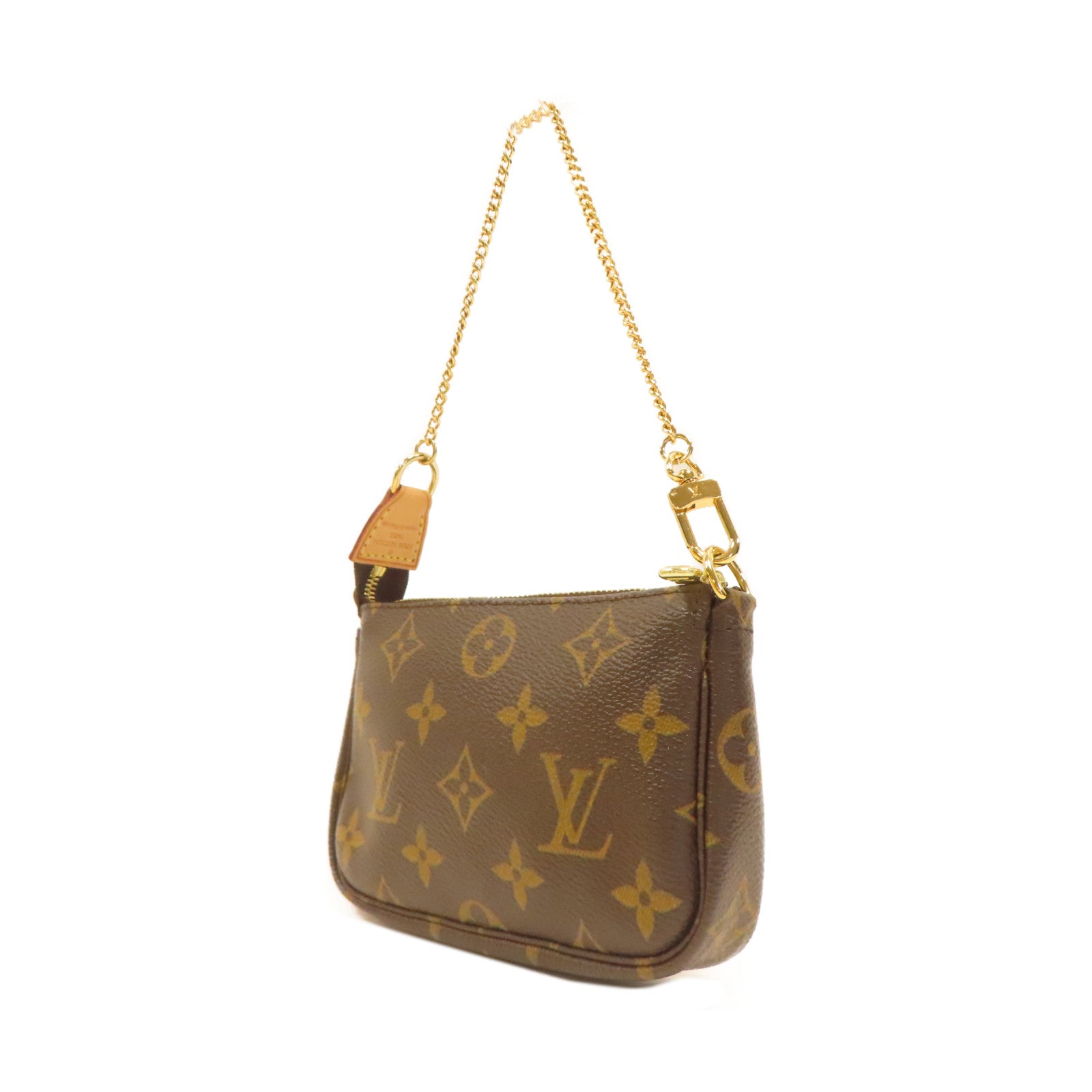 LOUIS VUITTON Monogram Mini Pouchette Accessoires金扣手挽袋啡色