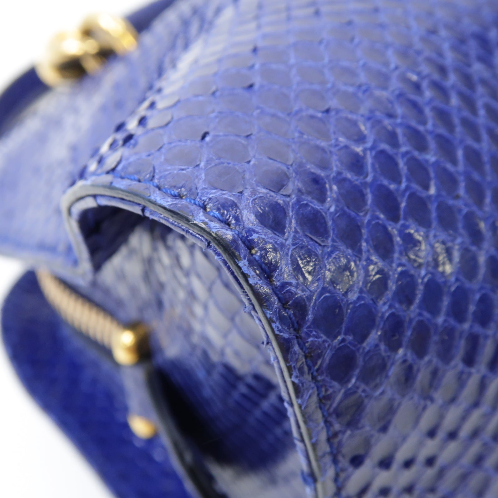 TOD’S 蛇皮皮革2way Shoulder Bag金扣手挽肩背兩用袋藍色