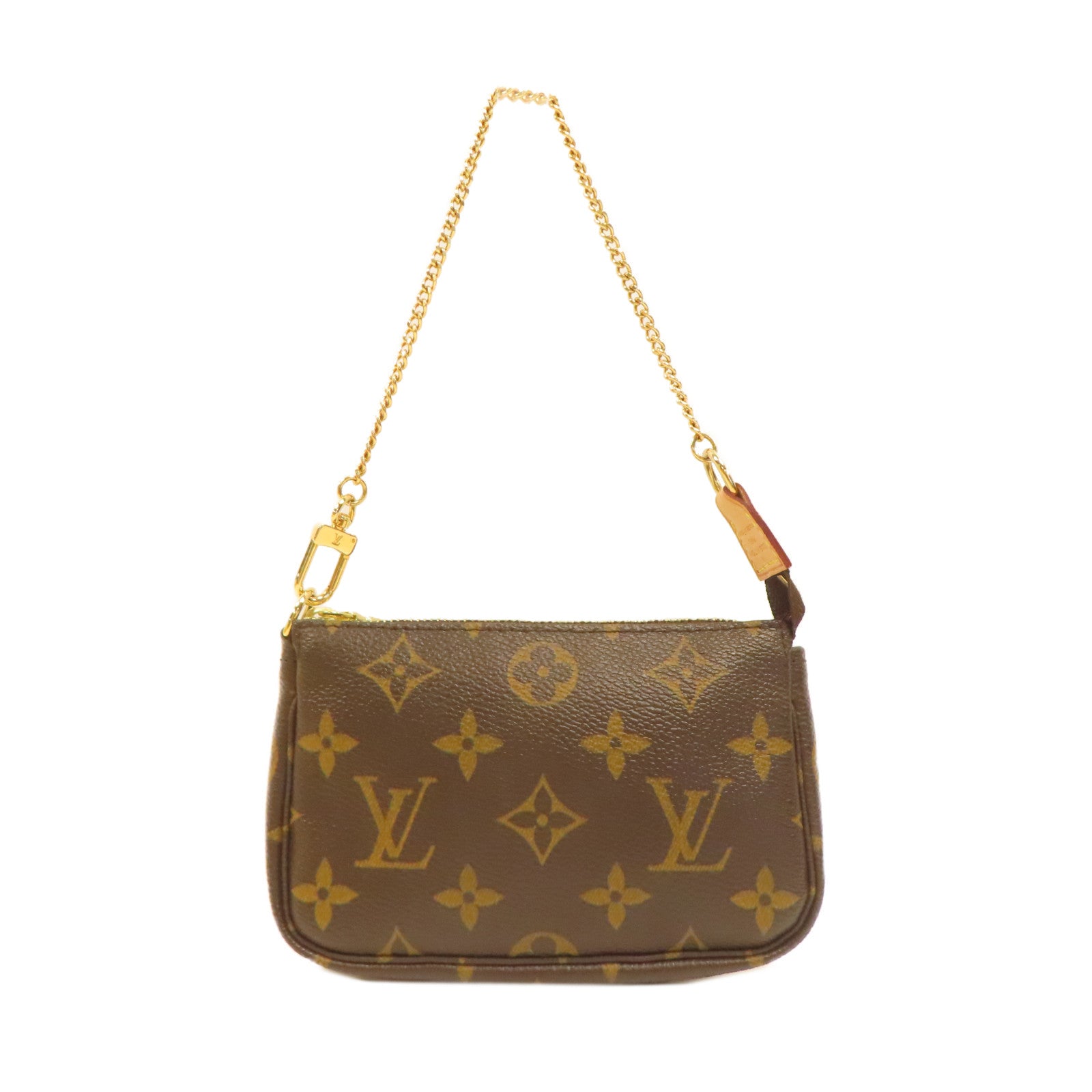 LOUIS VUITTON Monogram Mini Pouchette Accessoires金扣手挽袋啡色