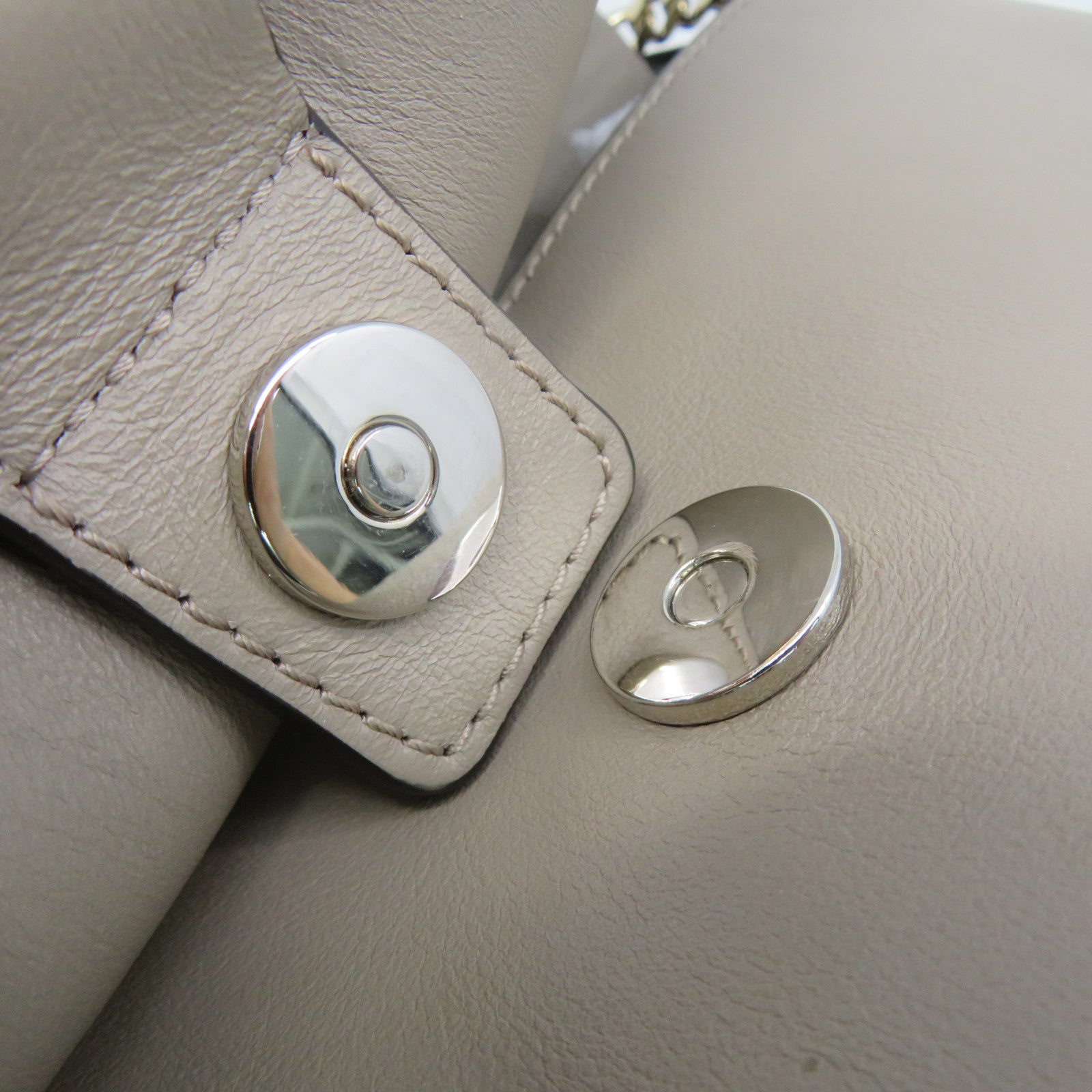 Chloe 牛皮皮革Shoulder Bag金扣链带肩背袋灰色