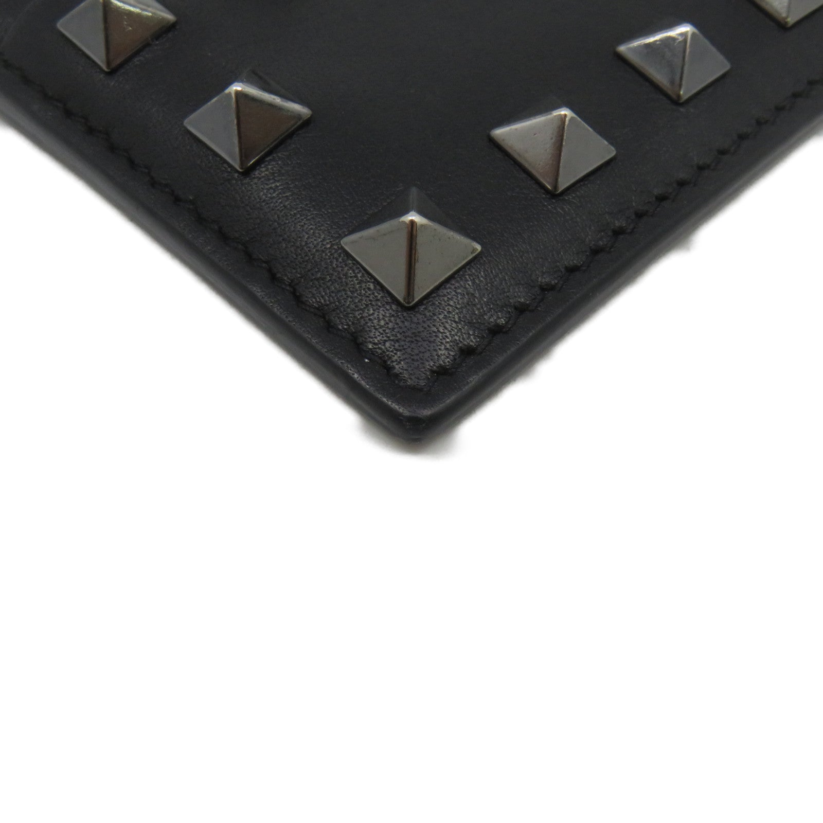 Valentino [Sharp Discount] Leather Card Case Card Holder Black