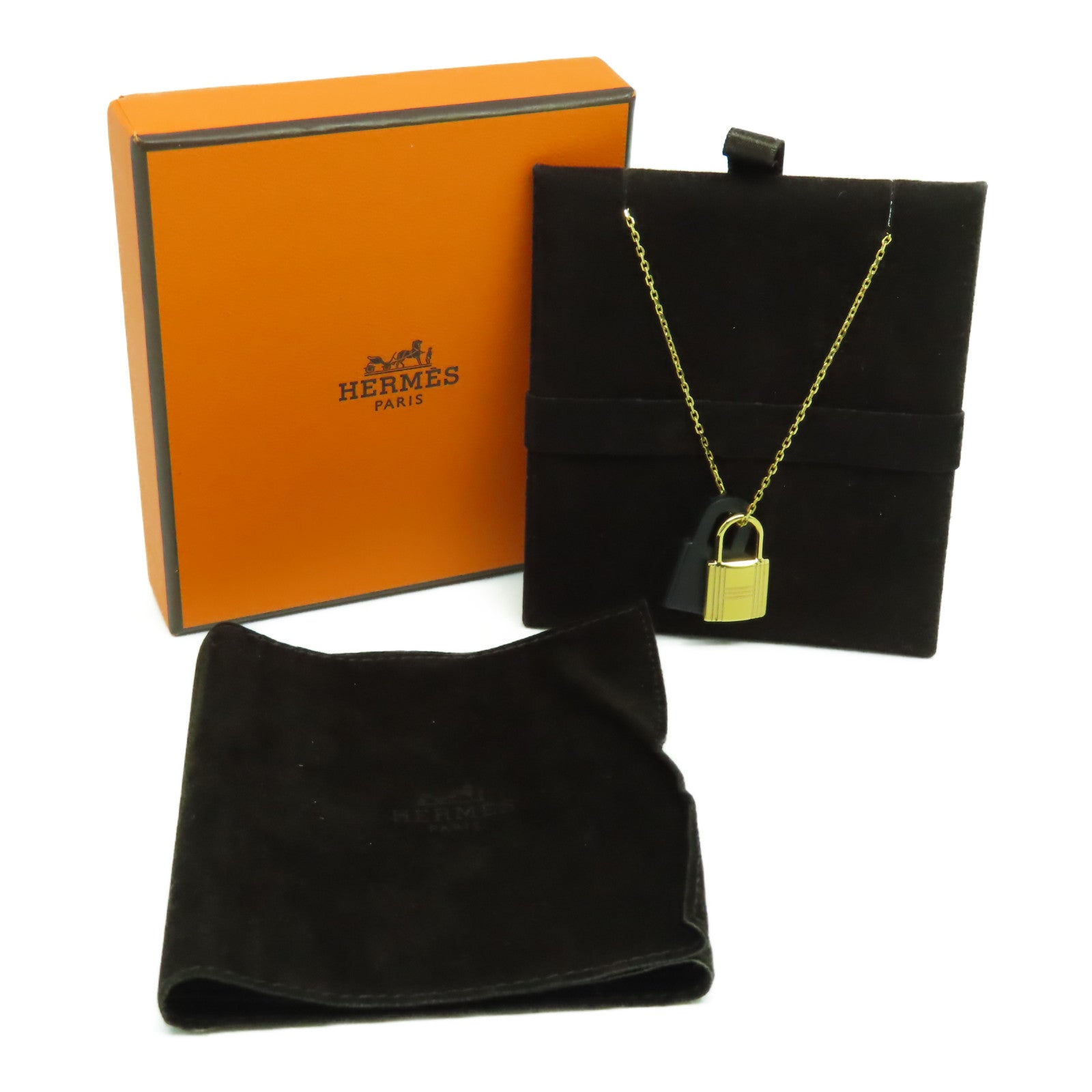 HERMES 【激減優惠】金屬O'Kelly Necklace金扣項鍊金色/黑色