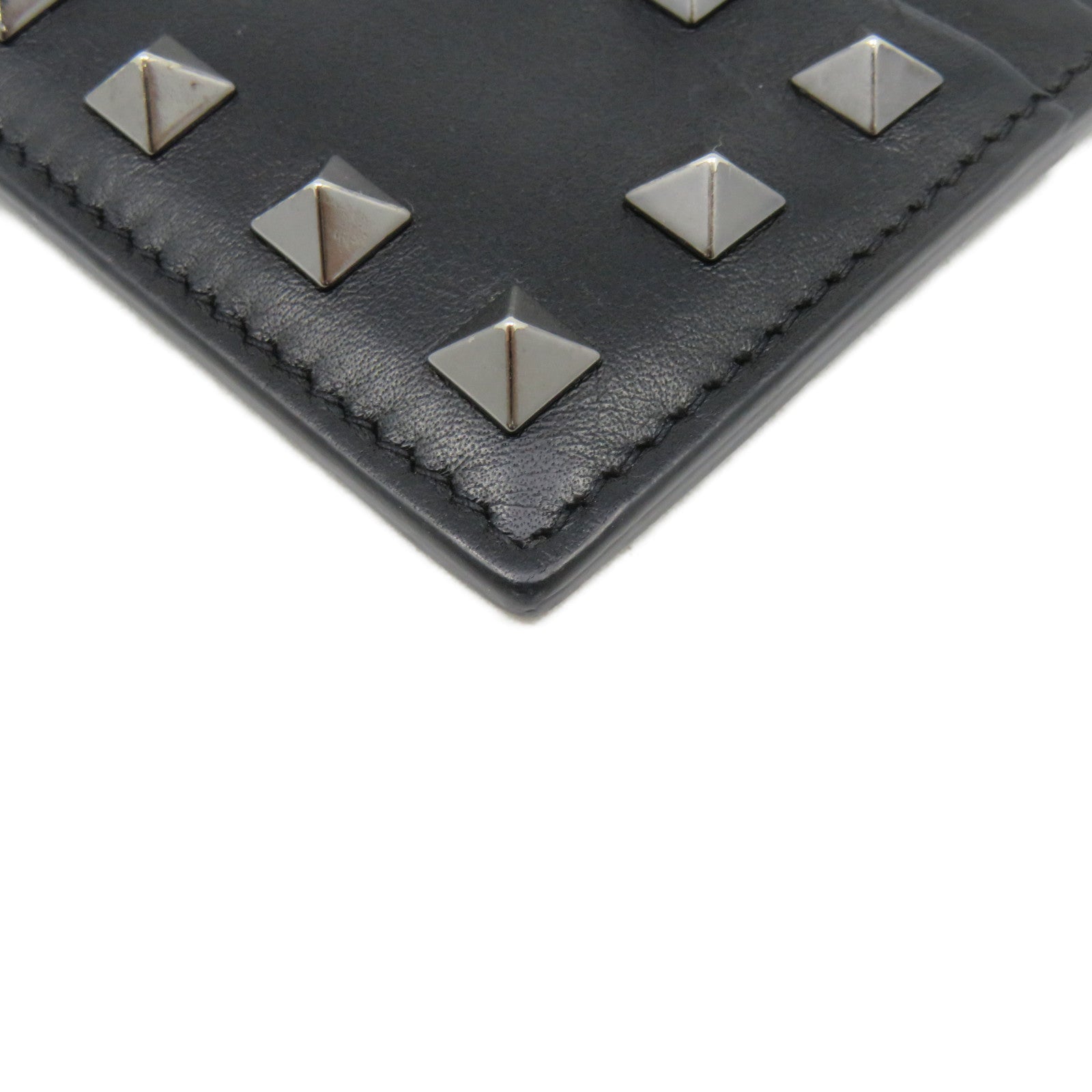 Valentino [Sharp Discount] Leather Card Case Card Holder Black