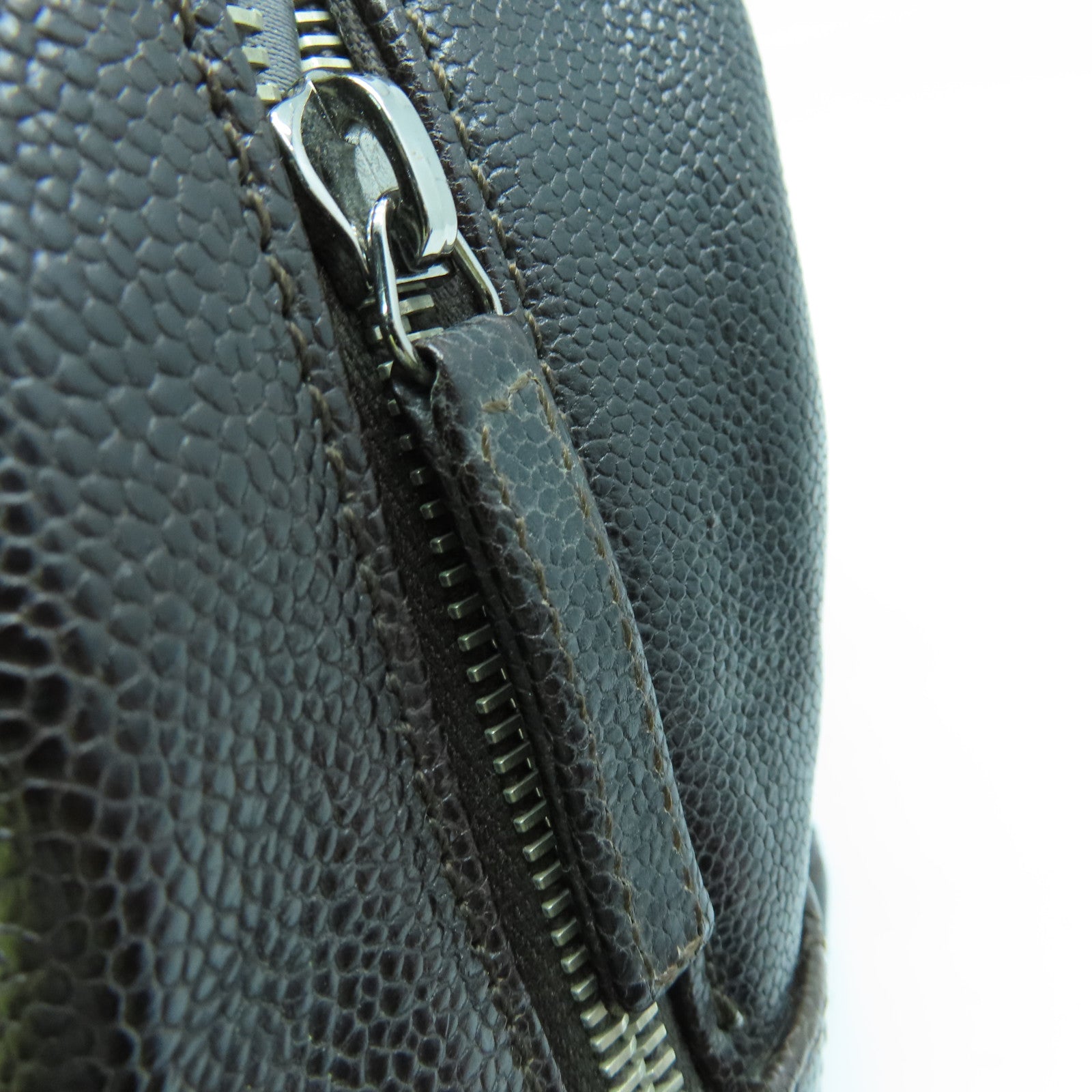CHANEL 牛皮皮革Shoulder Bag银扣链带肩背袋黑色