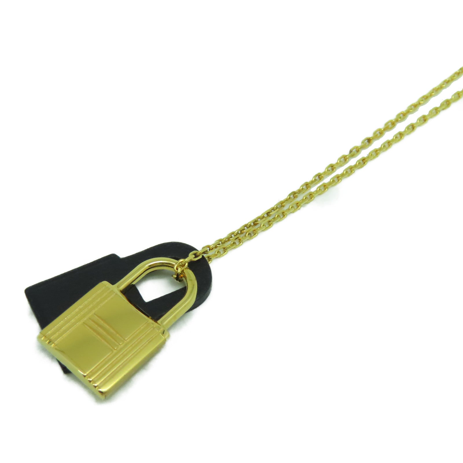 HERMES 【激減優惠】金屬O'Kelly Necklace金扣項鍊金色/黑色