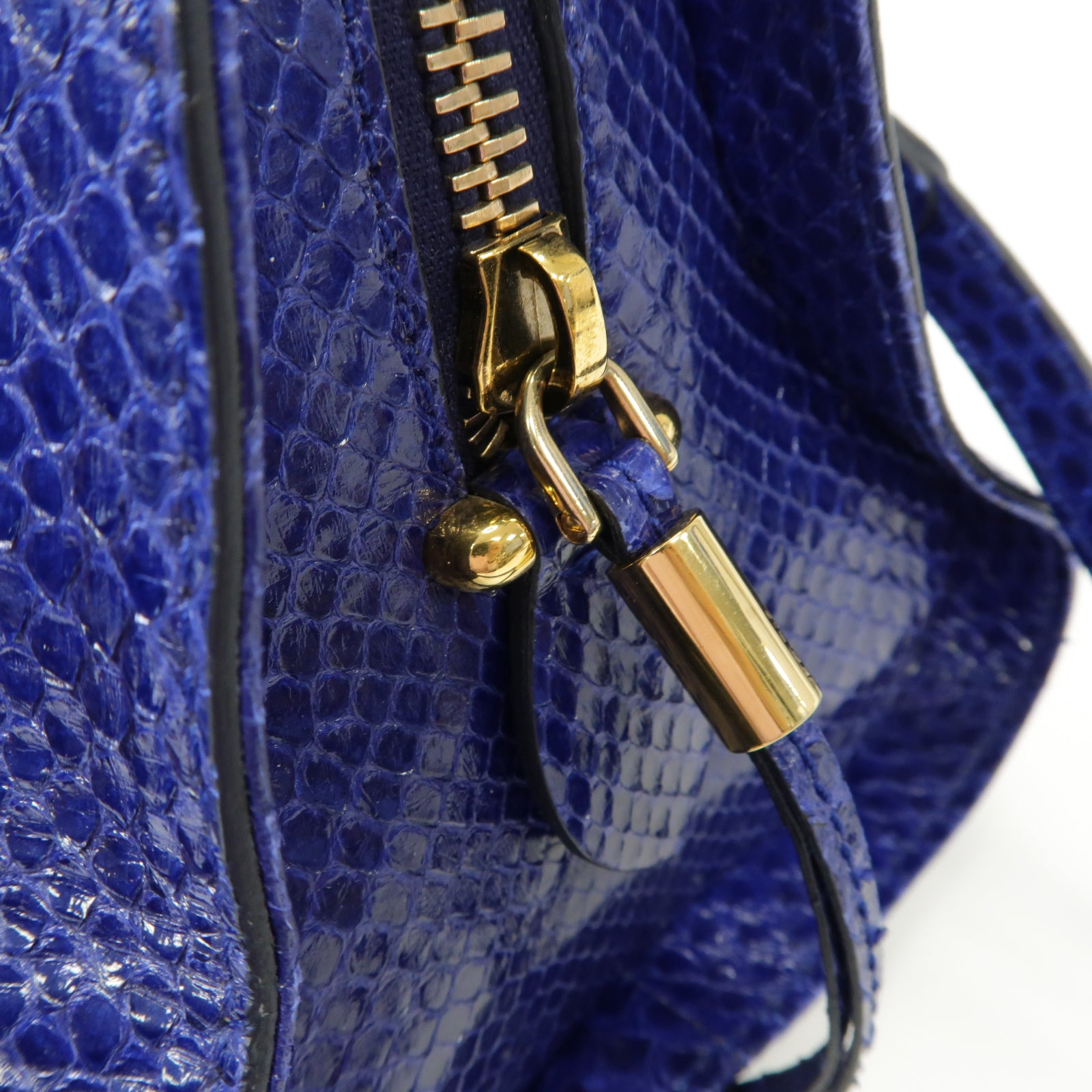 TOD’S 蛇皮皮革2way Shoulder Bag金扣手挽肩背兩用袋藍色