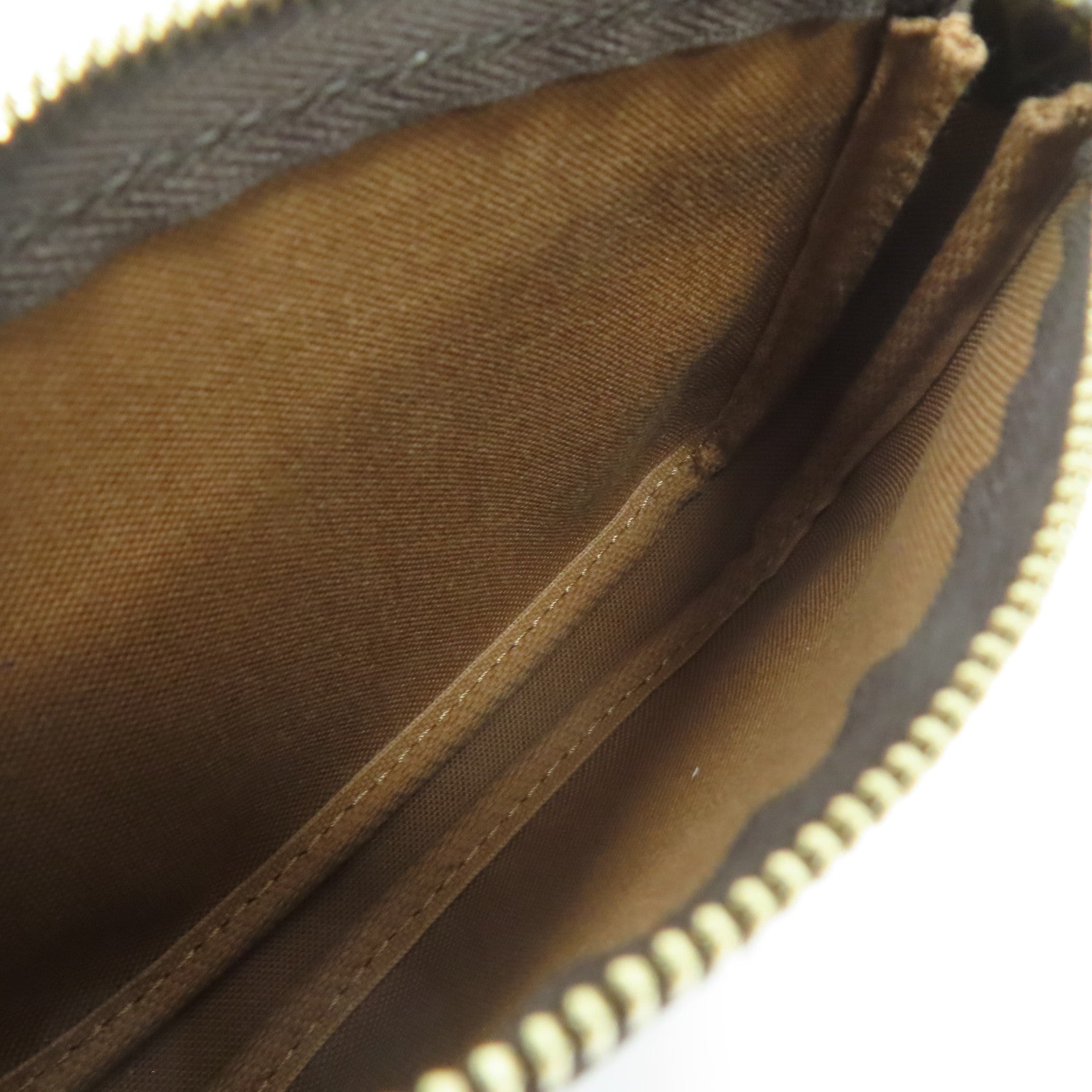 LOUIS VUITTON Monogram Mini Pouchette Accessoires金扣手挽袋啡色