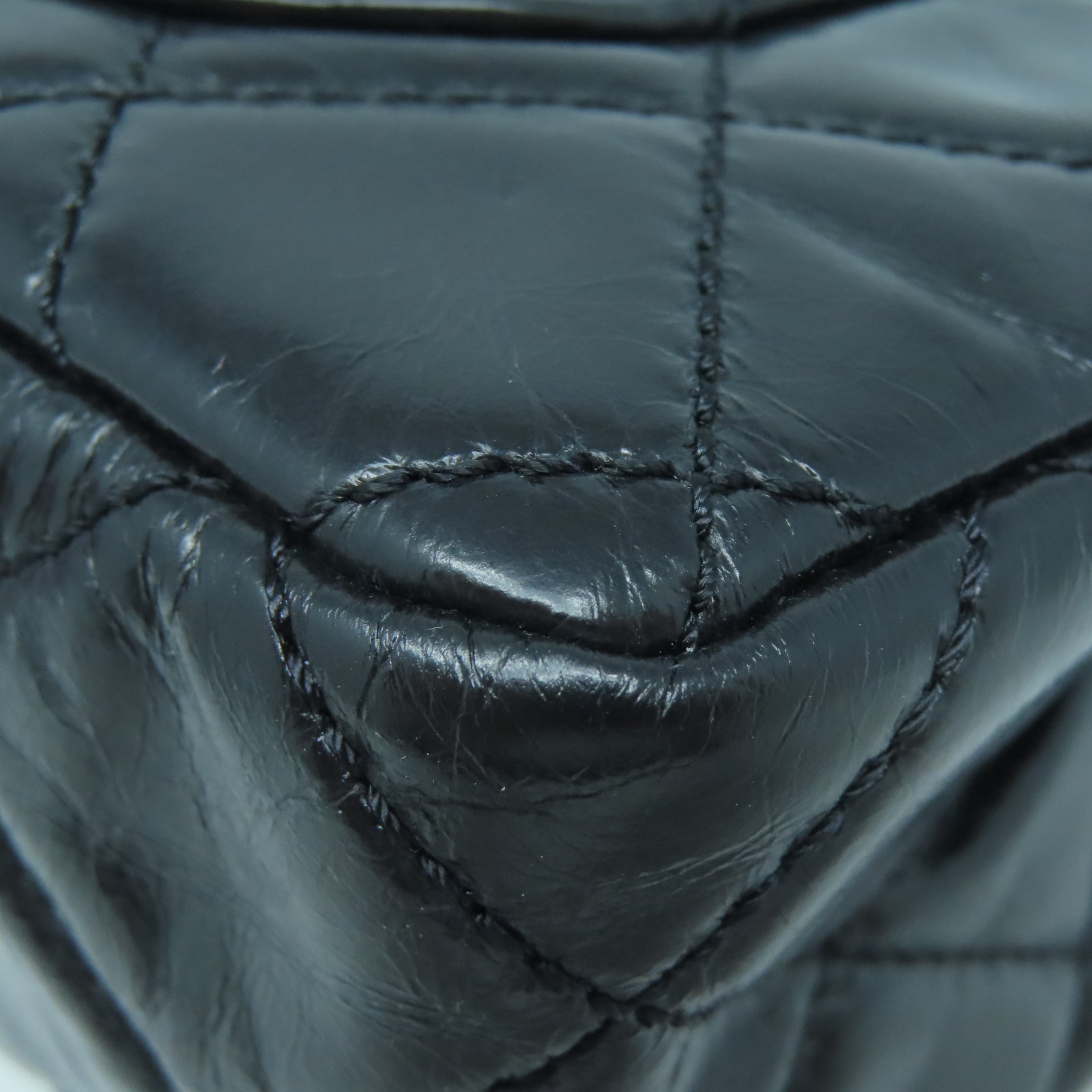 CHANEL 【激減優惠】菱格牛皮皮革Chain Shoulder金扣鏈帶手挽肩背兩用袋黑色