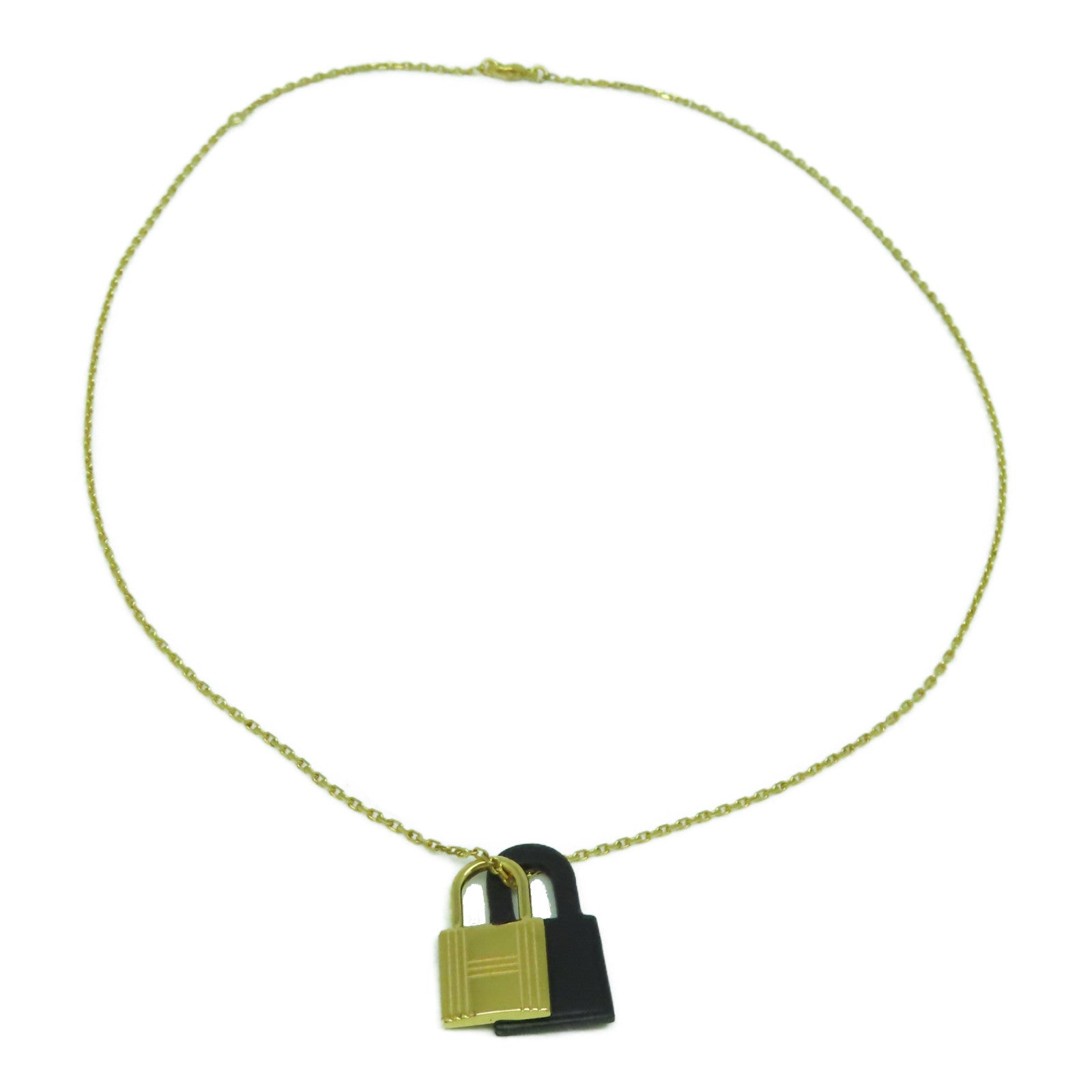 HERMES 【激減優惠】金屬O'Kelly Necklace金扣項鍊金色/黑色
