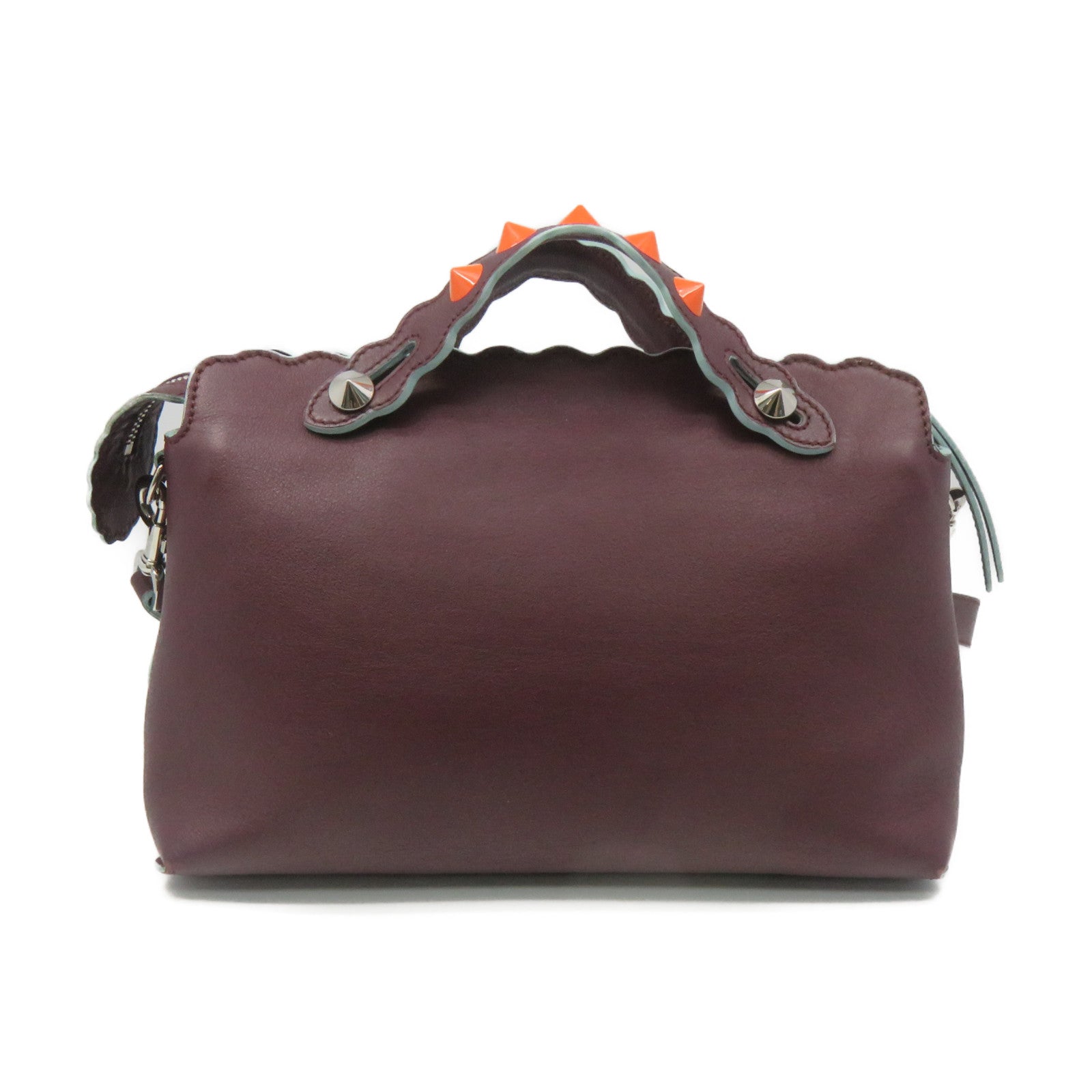 FENDI 牛皮皮革By The Way 2Way Shoulder Bag手挽肩背兩用袋酒紅色