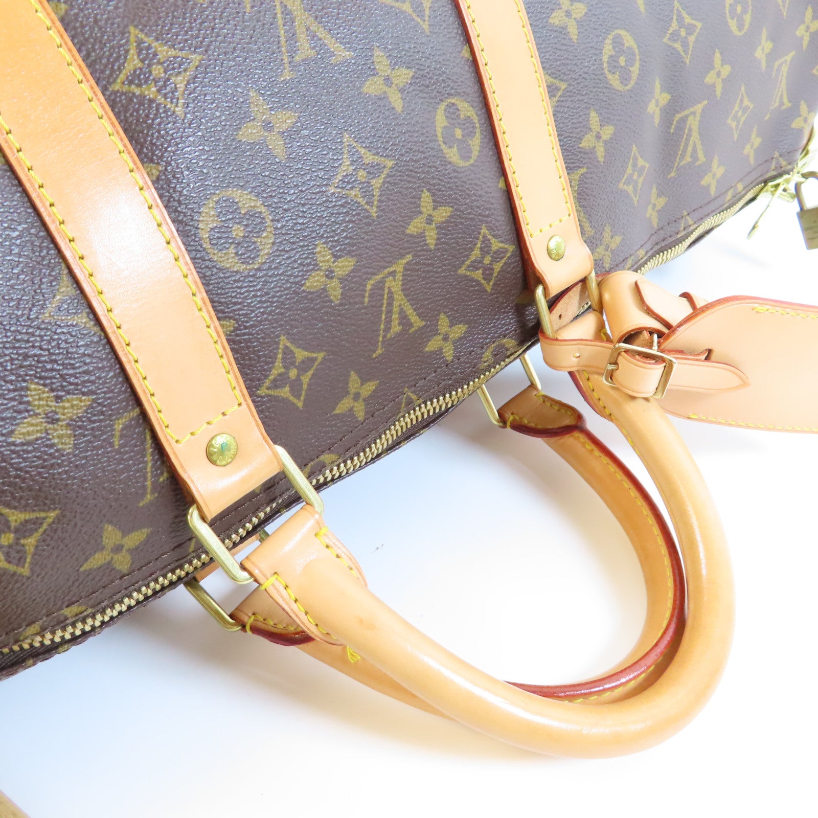 LOUIS VUITTON Monogram Keepall 55 Bandouliere金扣手挽肩背兩用袋啡色