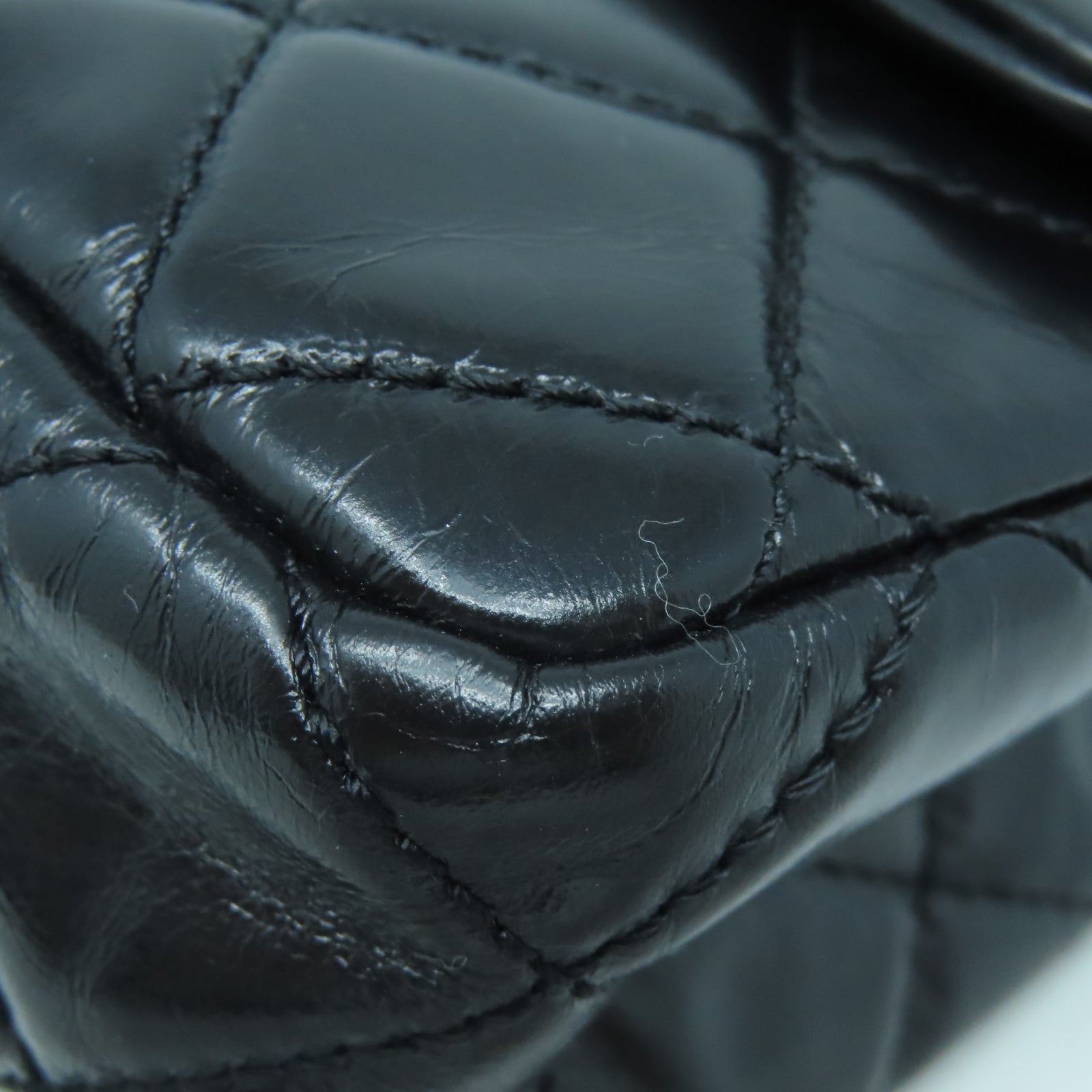 CHANEL 【激減優惠】菱格牛皮皮革Chain Shoulder金扣鏈帶手挽肩背兩用袋黑色
