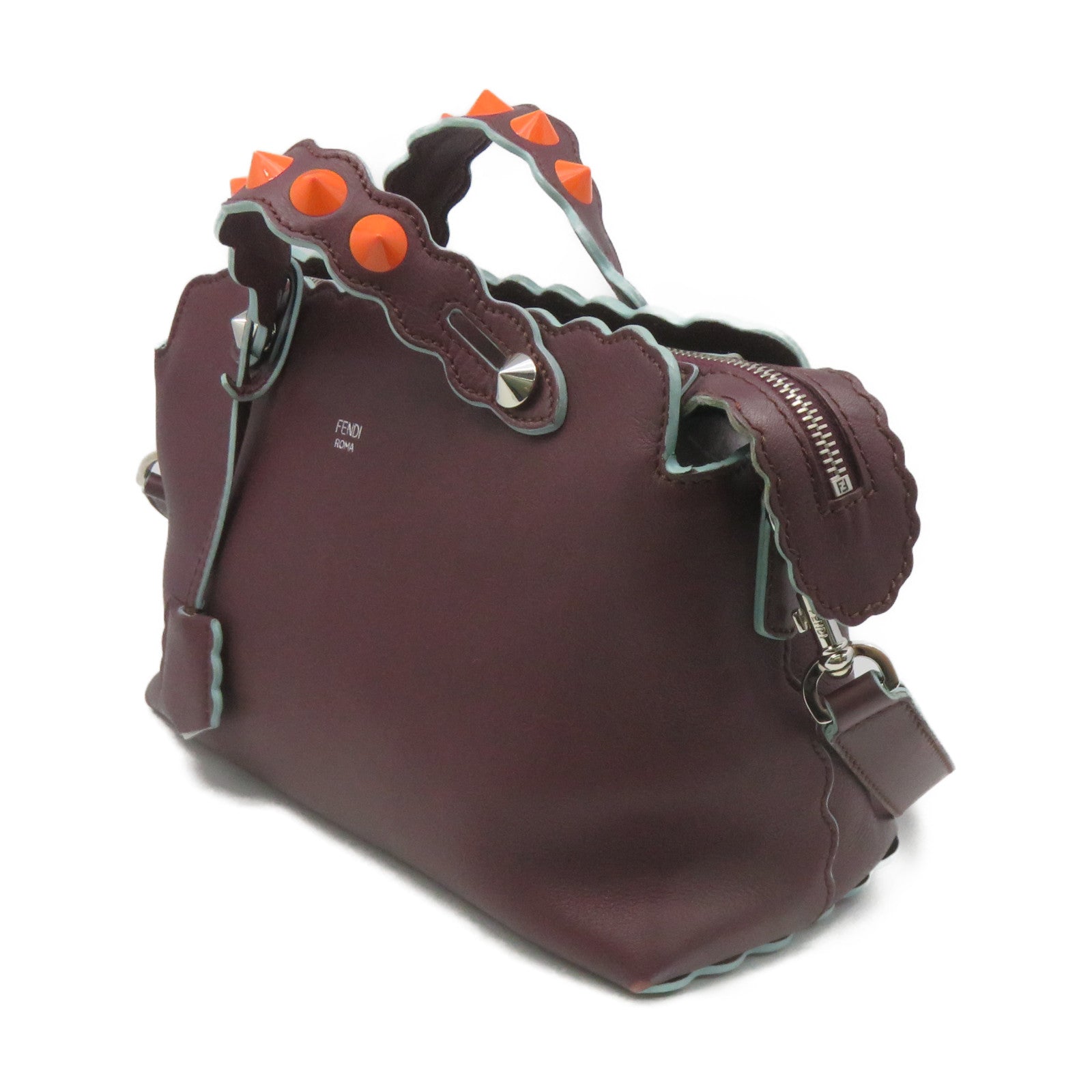 FENDI 牛皮皮革By The Way 2Way Shoulder Bag手挽肩背兩用袋酒紅色