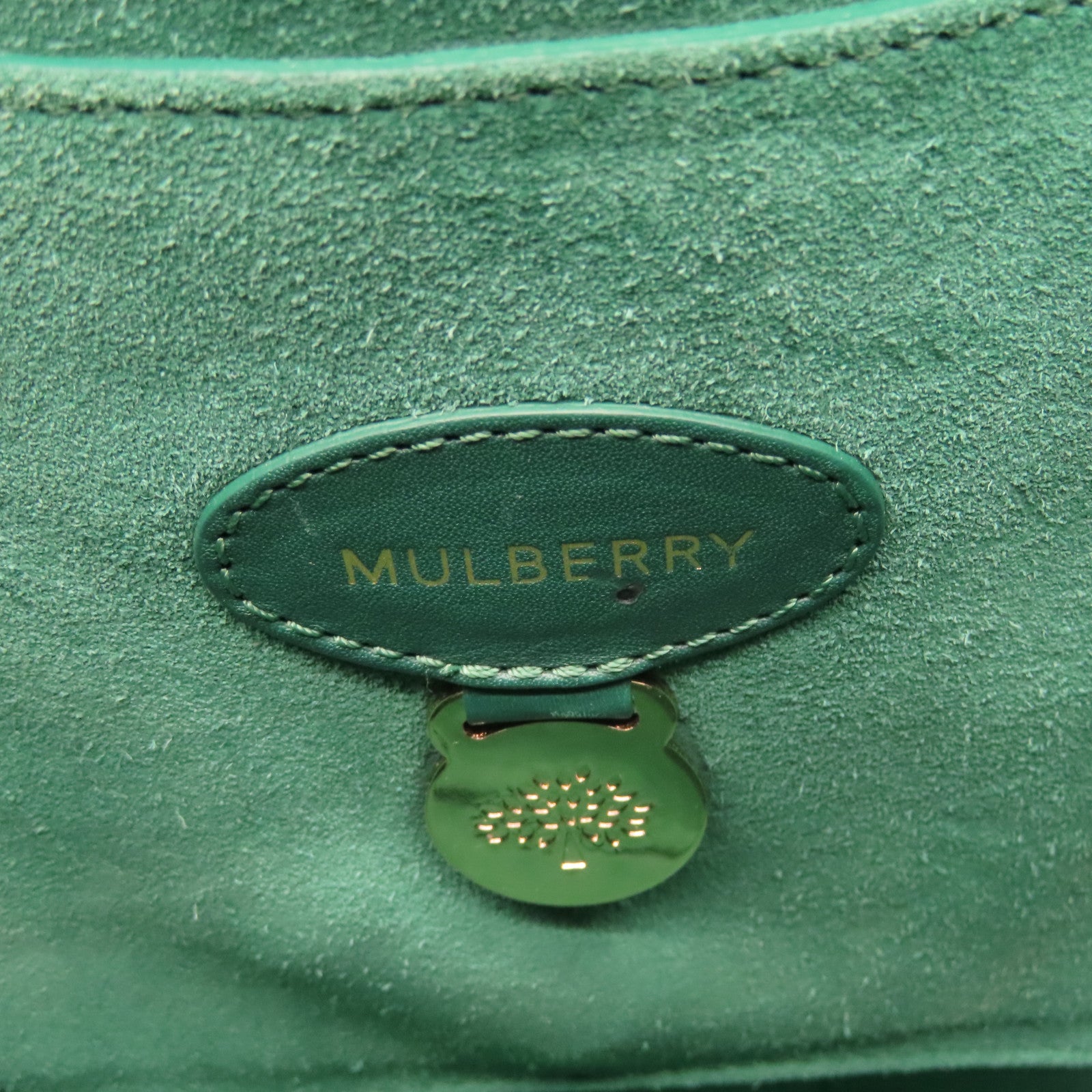 MULBERRY 牛皮皮革Hand Bag金扣手挽袋綠色