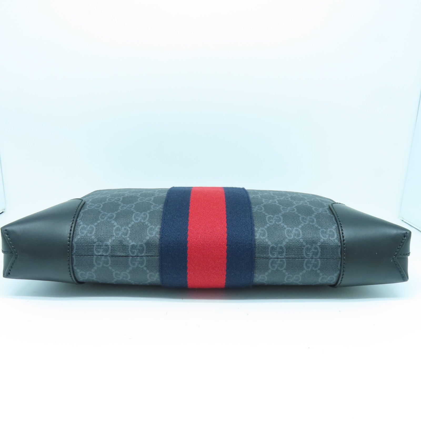 GUCCI 涂层皮革Shoulder Bag银扣肩背袋黑色
