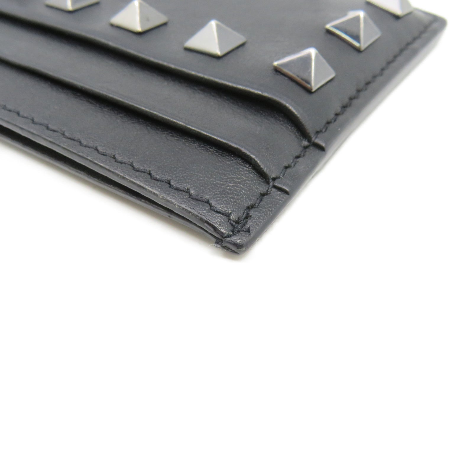 Valentino [Sharp Discount] Leather Card Case Card Holder Black