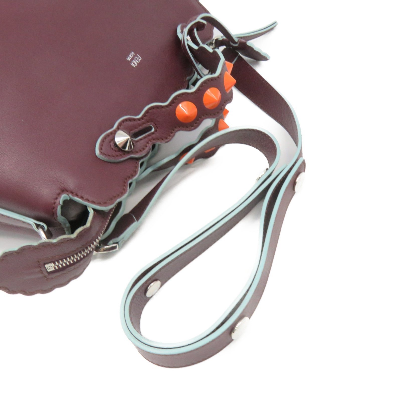 FENDI 牛皮皮革By The Way 2Way Shoulder Bag手挽肩背兩用袋酒紅色