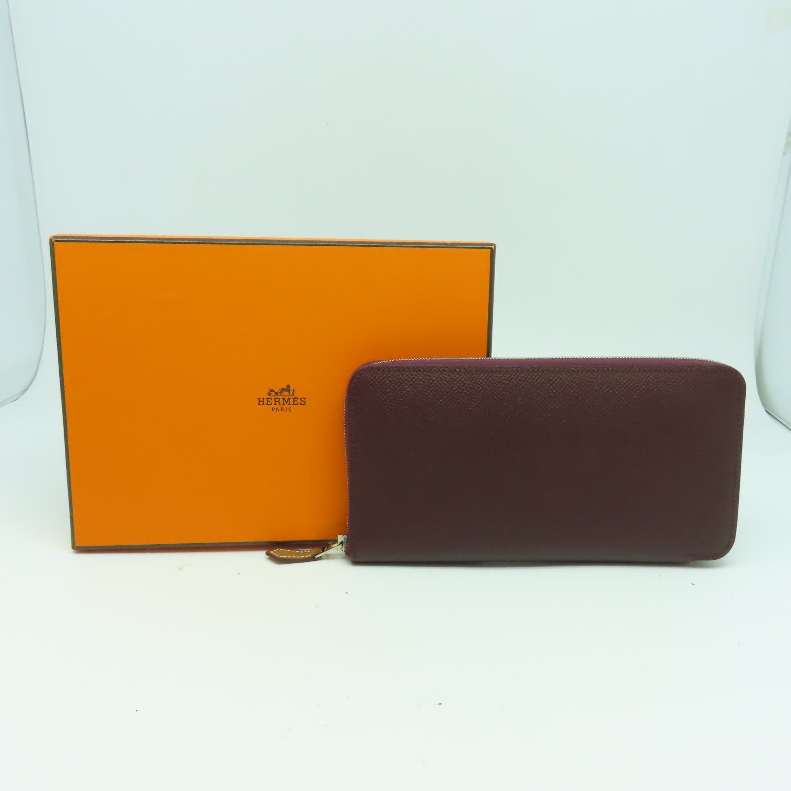 HERMES Epsom皮革Silkin Long Wallet銀扣長錢包愛馬仕紅色