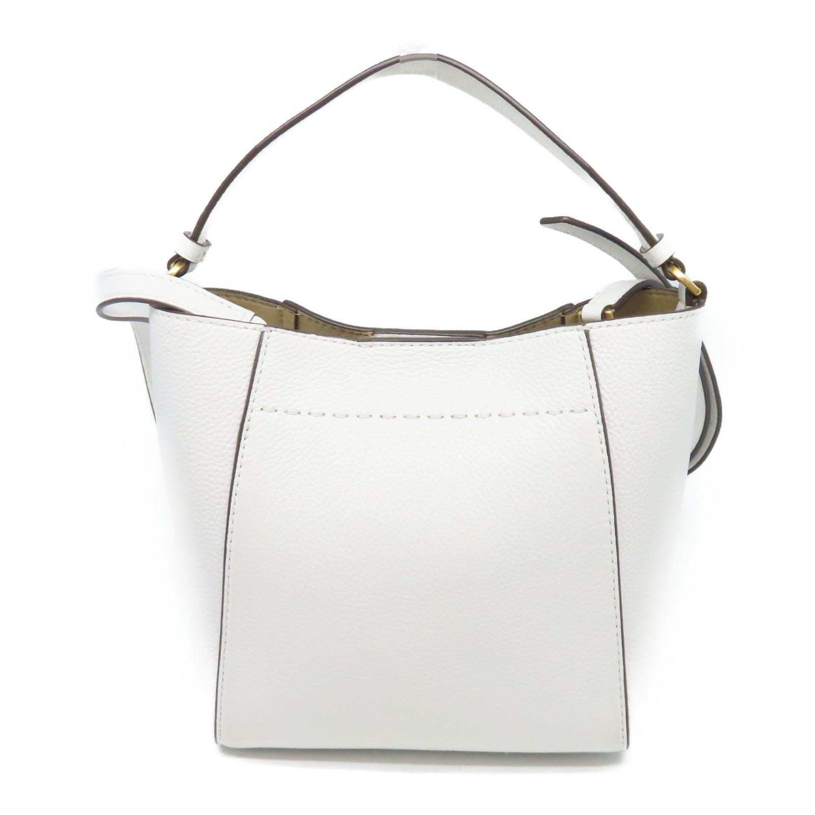 Tory Burch 牛皮皮革2 Way Shoulder金扣手挽肩背兩用袋白色
