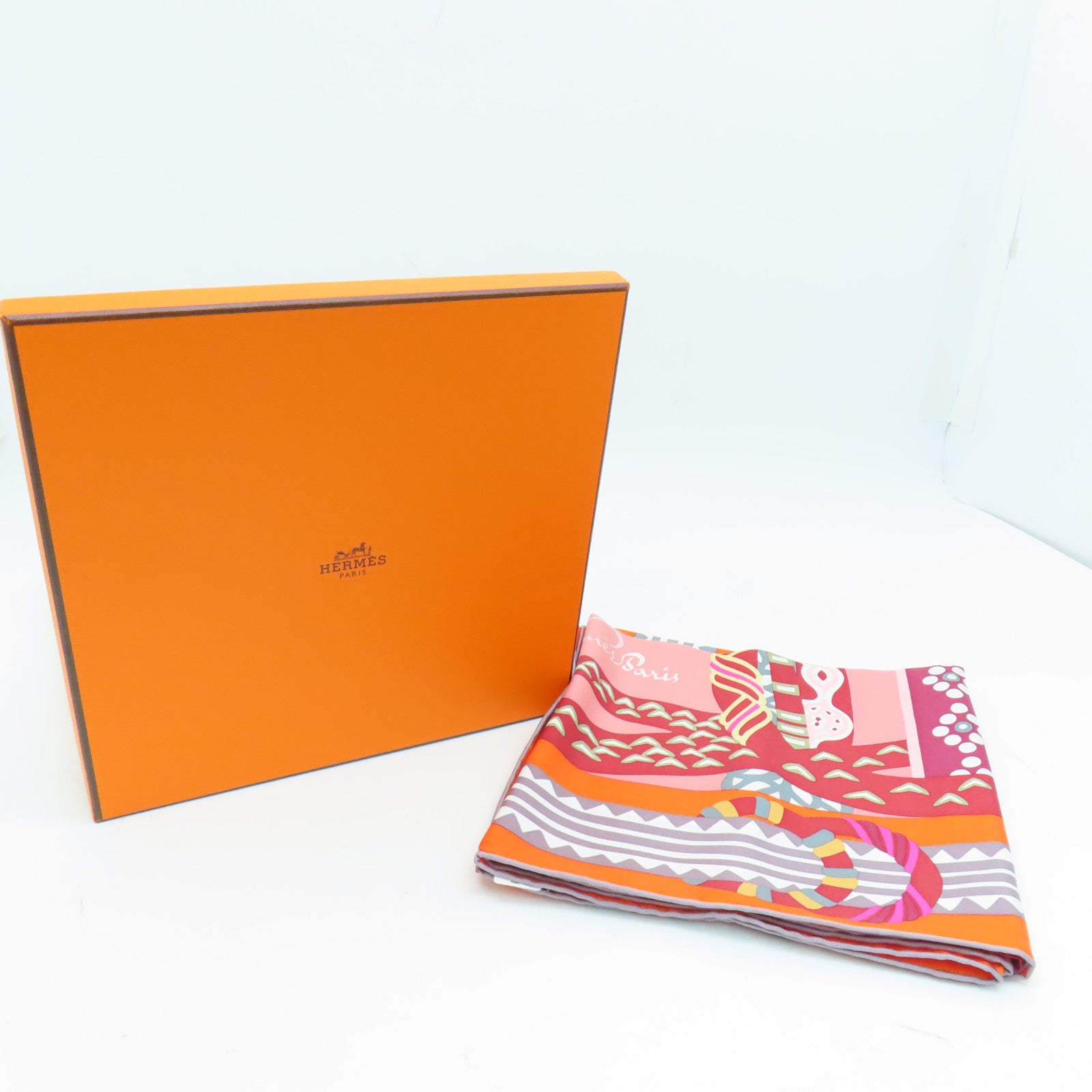 HERMES 丝质Scarf 90x90丝巾橙色