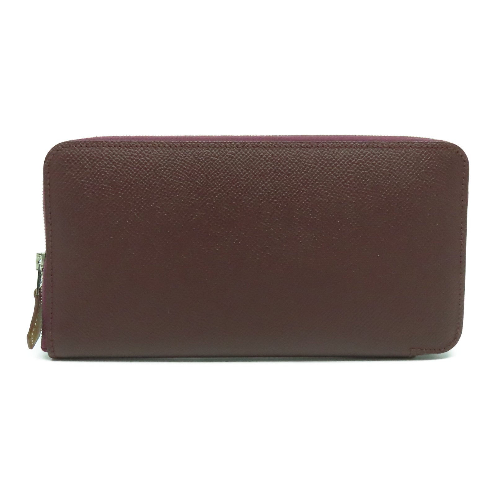 HERMES Epsom皮革Silkin Long Wallet銀扣長錢包愛馬仕紅色