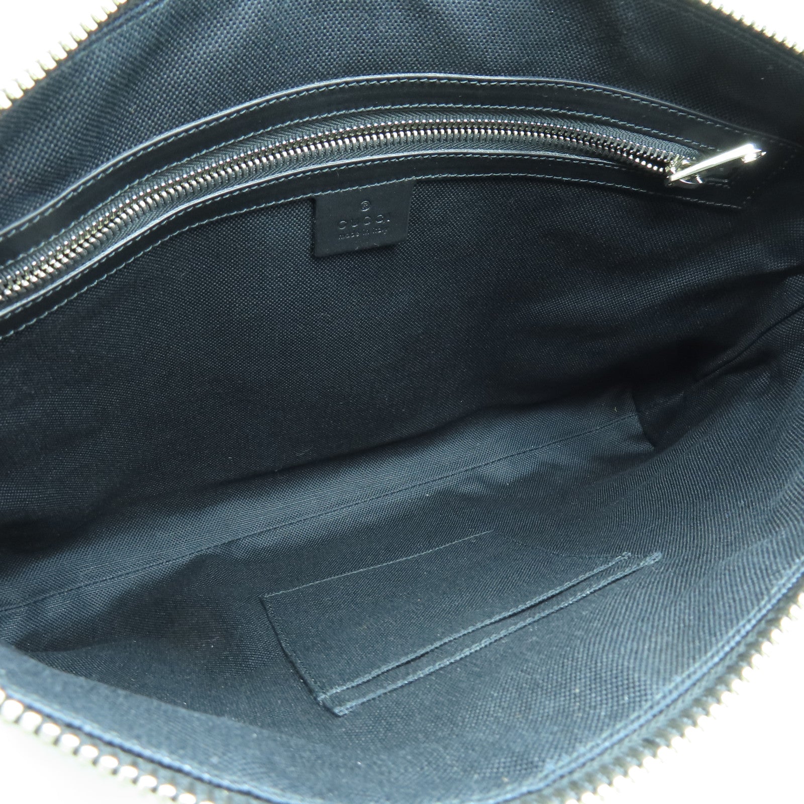 GUCCI 涂层皮革Shoulder Bag银扣肩背袋黑色