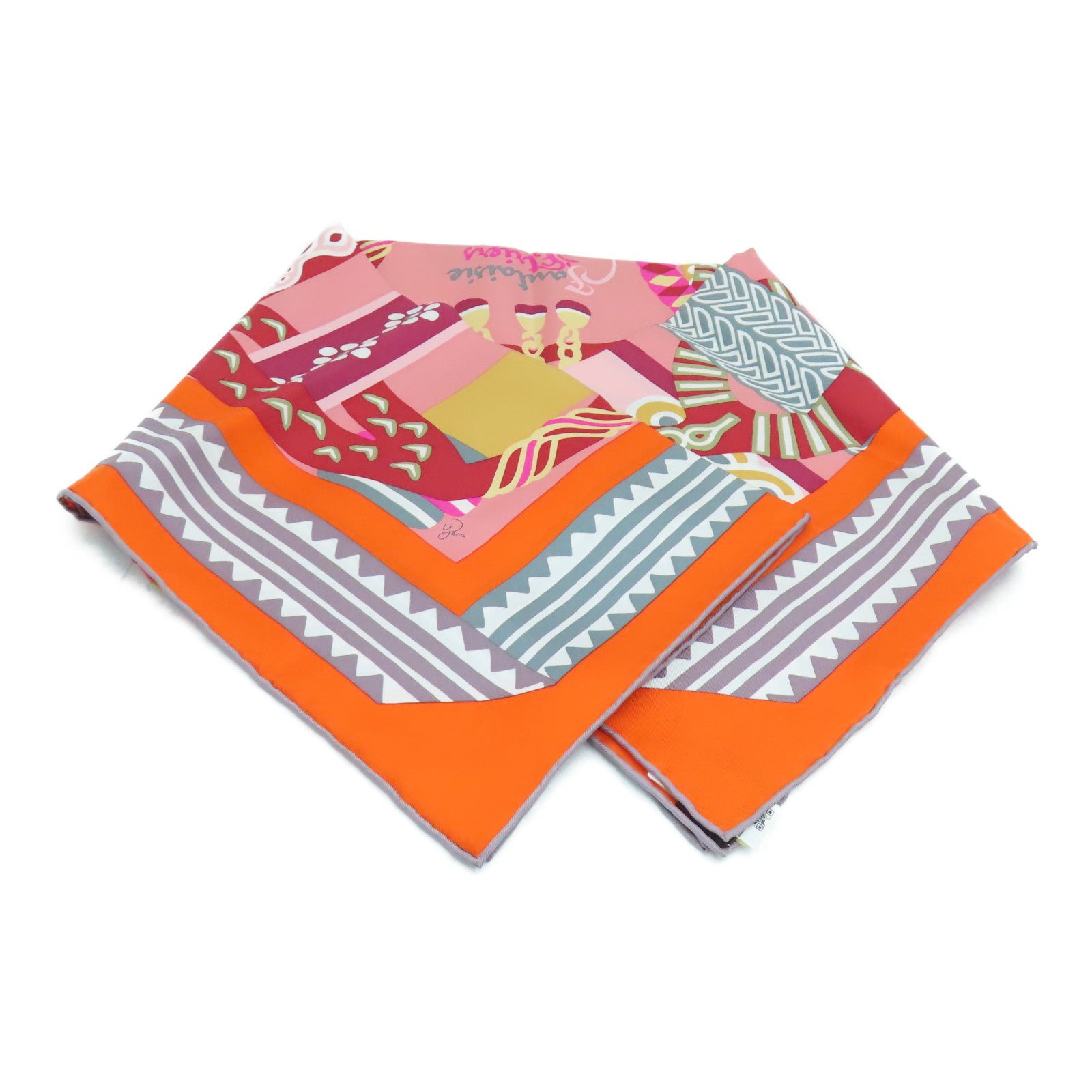 HERMES 丝质Scarf 90x90丝巾橙色
