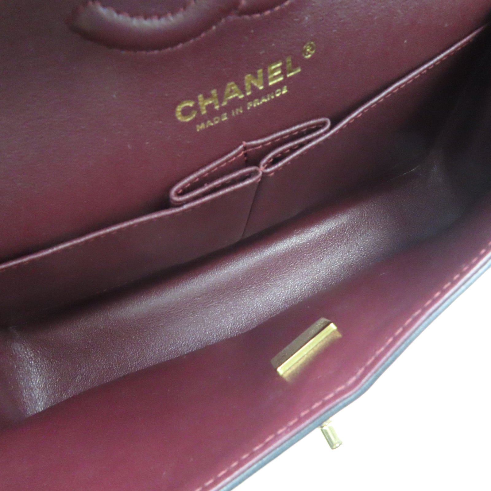 CHANEL 菱格羊皮皮革Classic 23cm金扣链带肩背袋黑色