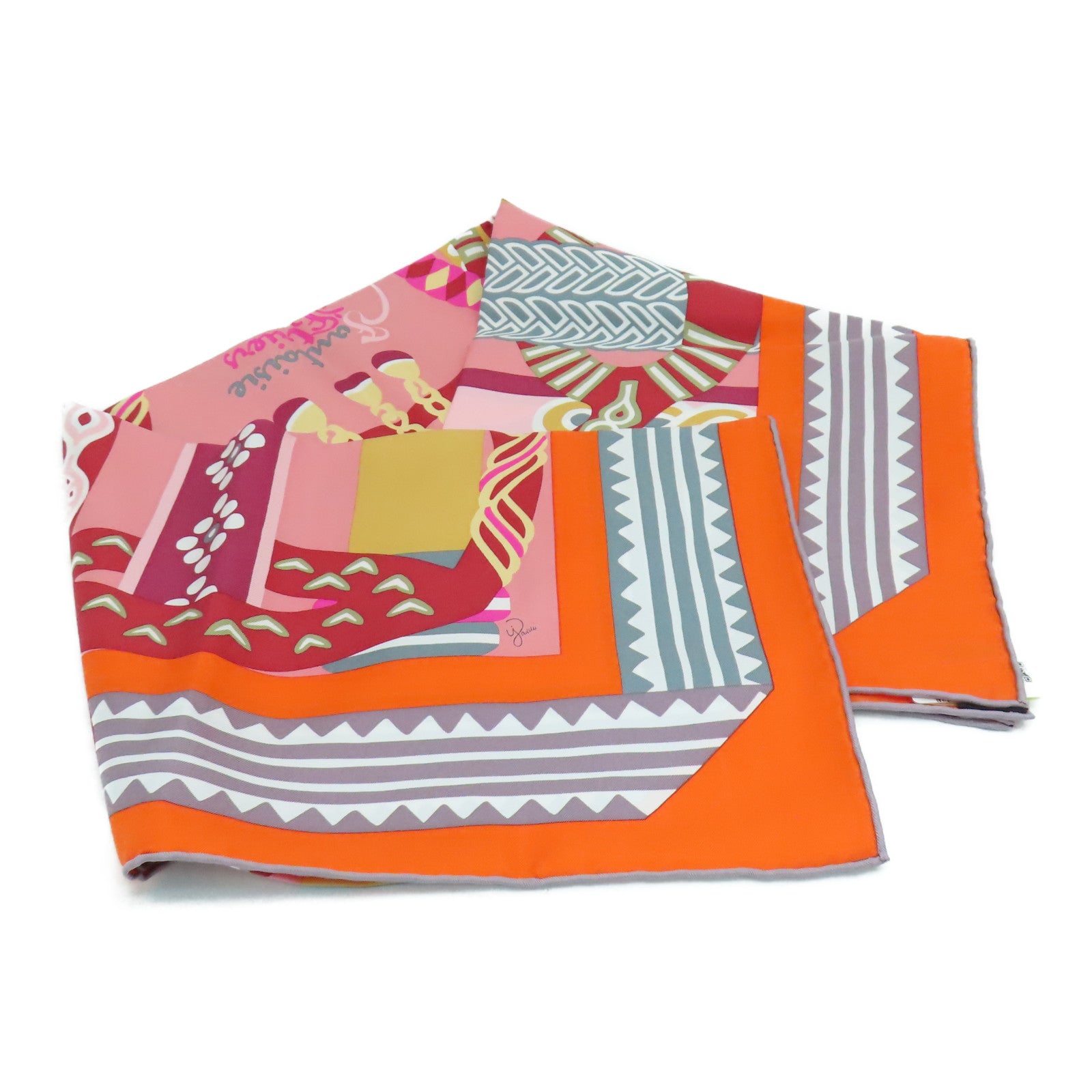 HERMES 丝质Scarf 90x90丝巾橙色
