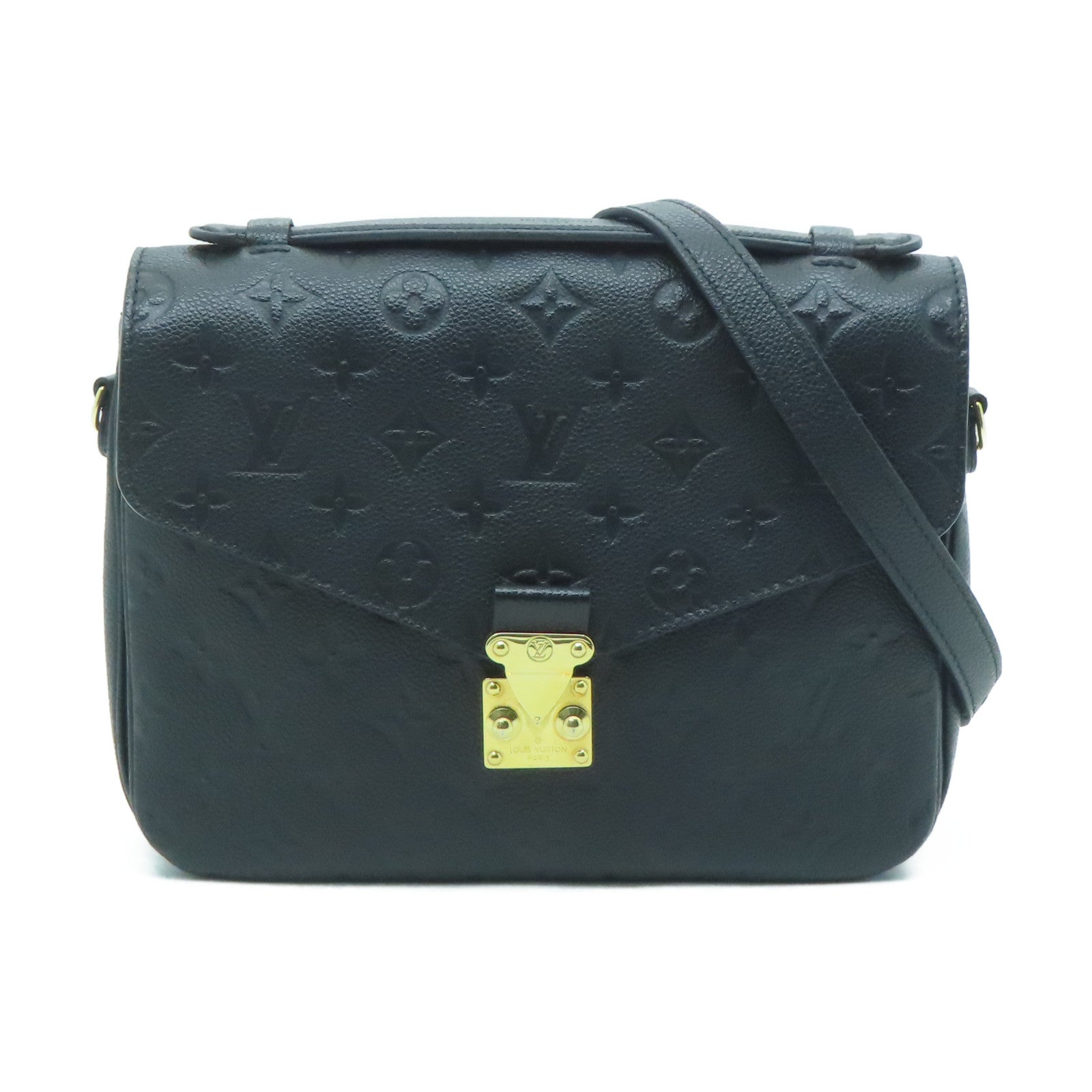 LOUIS VUITTON Monogram Empreinte Pochette Metis金扣手挽肩背兩用袋黑色