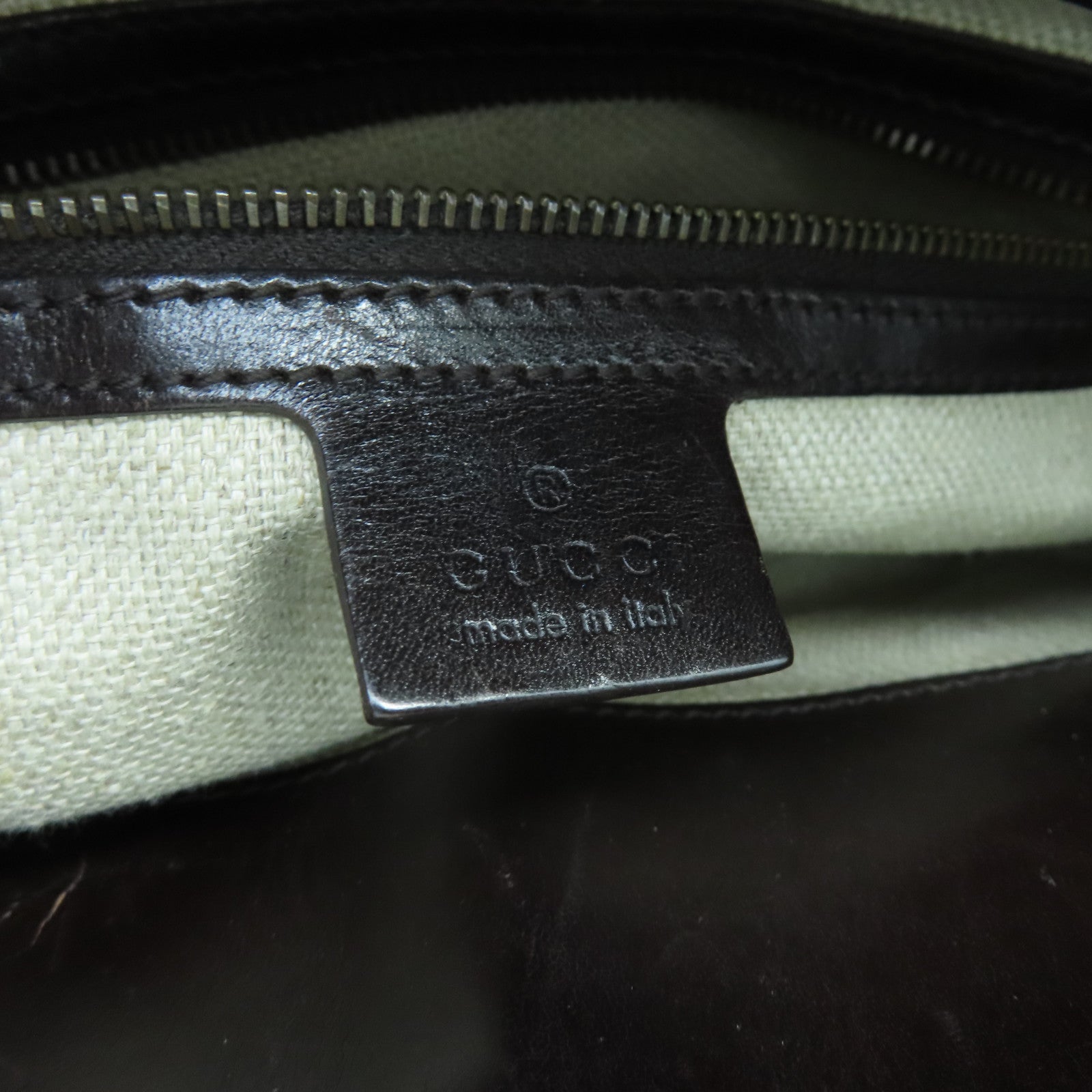 GUCCI Canvas Hand Bag Gold Buckle Hand Bag Brown/Light Brown