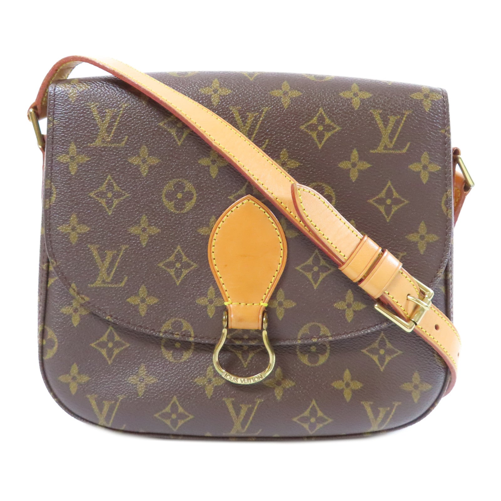 LOUIS VUITTON Monogram Saint Cloud金扣肩背袋啡色