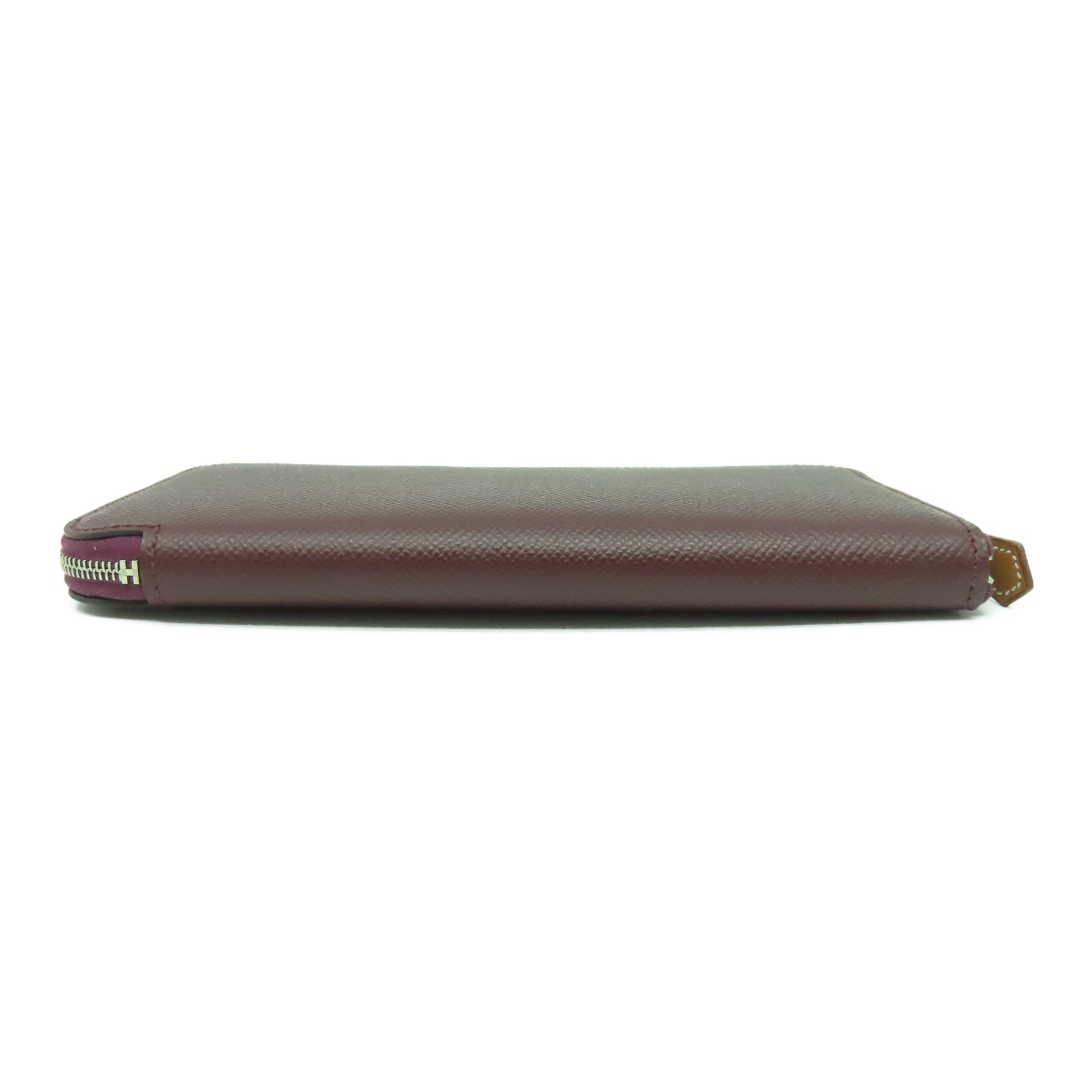 HERMES Epsom皮革Silkin Long Wallet銀扣長錢包愛馬仕紅色