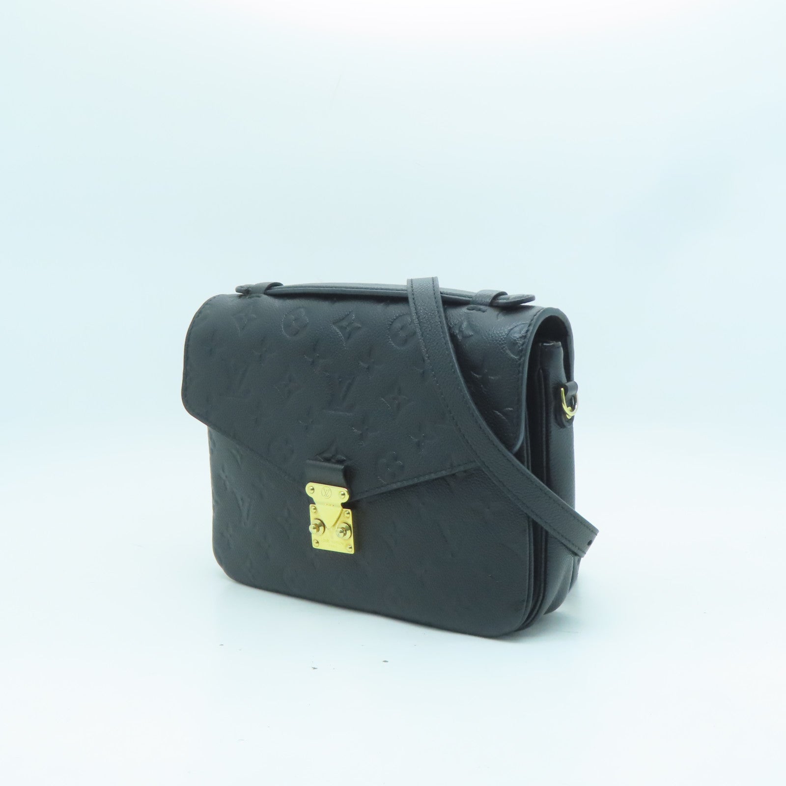 LOUIS VUITTON Monogram Empreinte Pochette Metis金扣手挽肩背兩用袋黑色