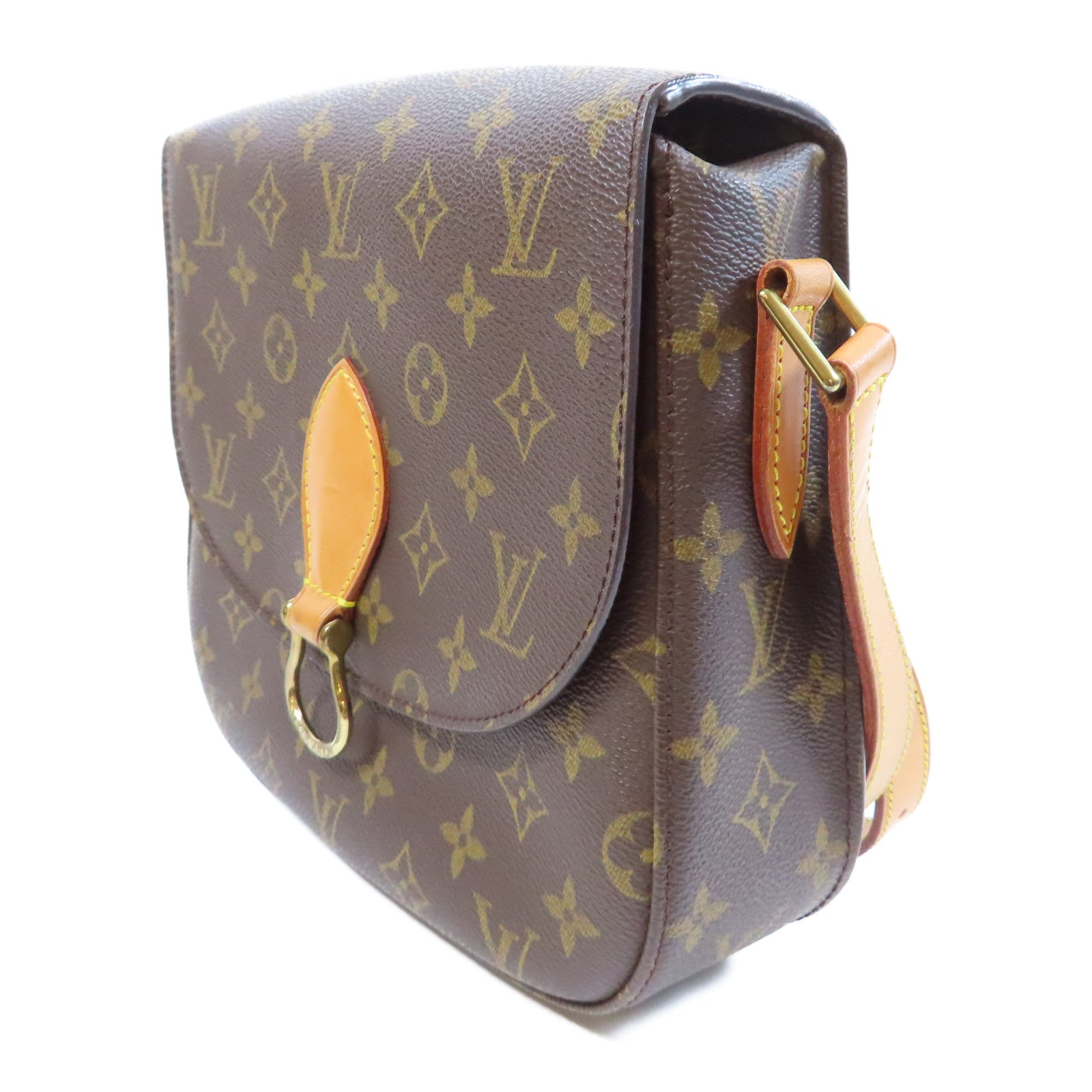 LOUIS VUITTON Monogram Saint Cloud金扣肩背袋啡色