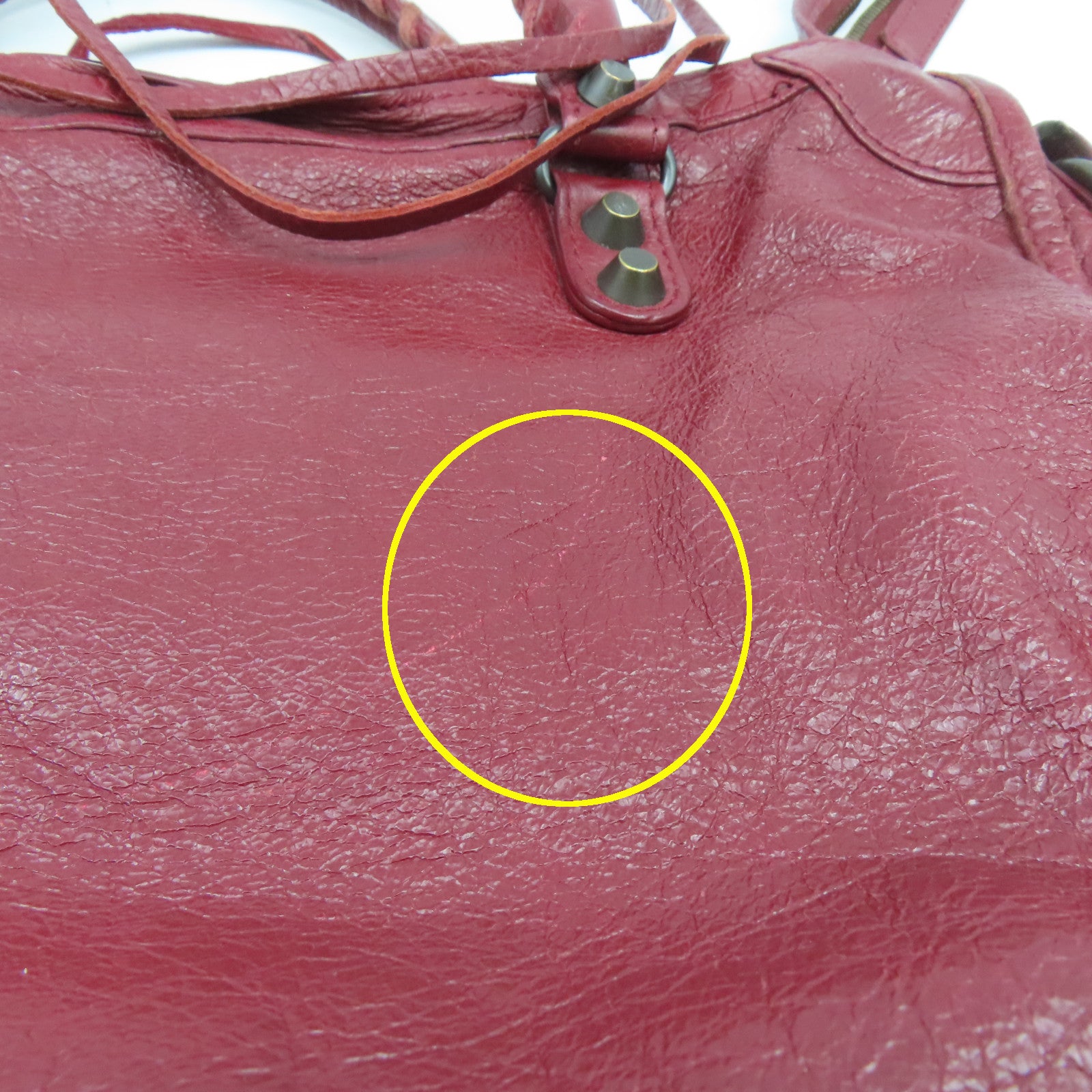 BALENCIAGA 牛皮皮革Mini City手挽肩背兩用袋紅色