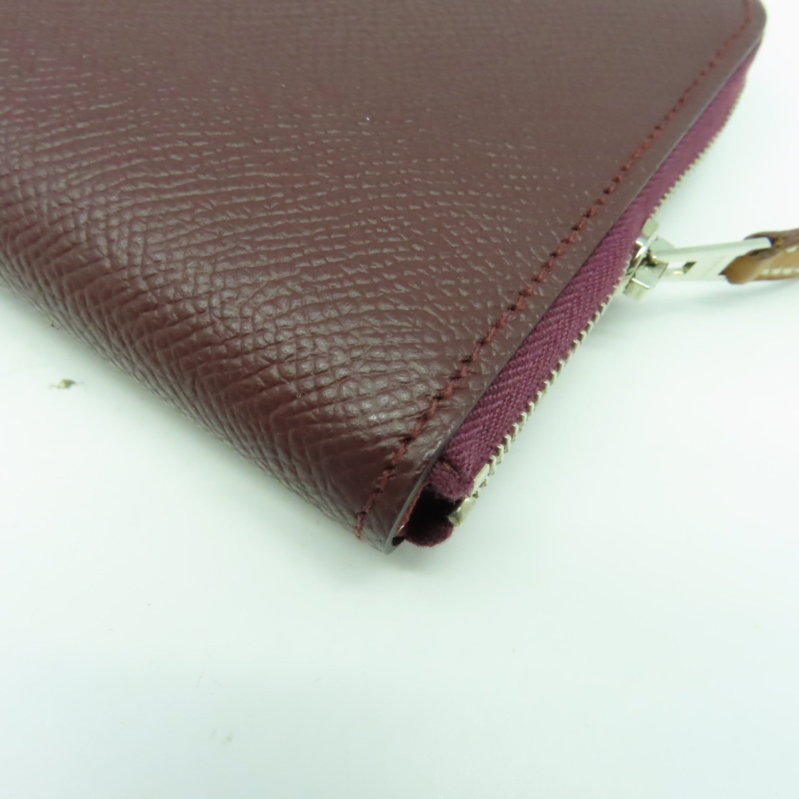HERMES Epsom皮革Silkin Long Wallet銀扣長錢包愛馬仕紅色