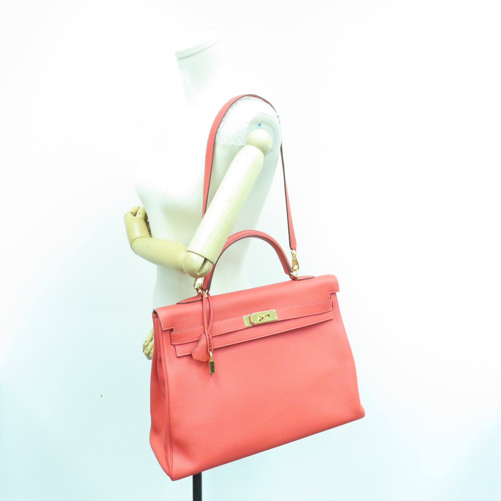 HERMES Togo皮革Kelly 40金扣Rose Jaipur粉红色