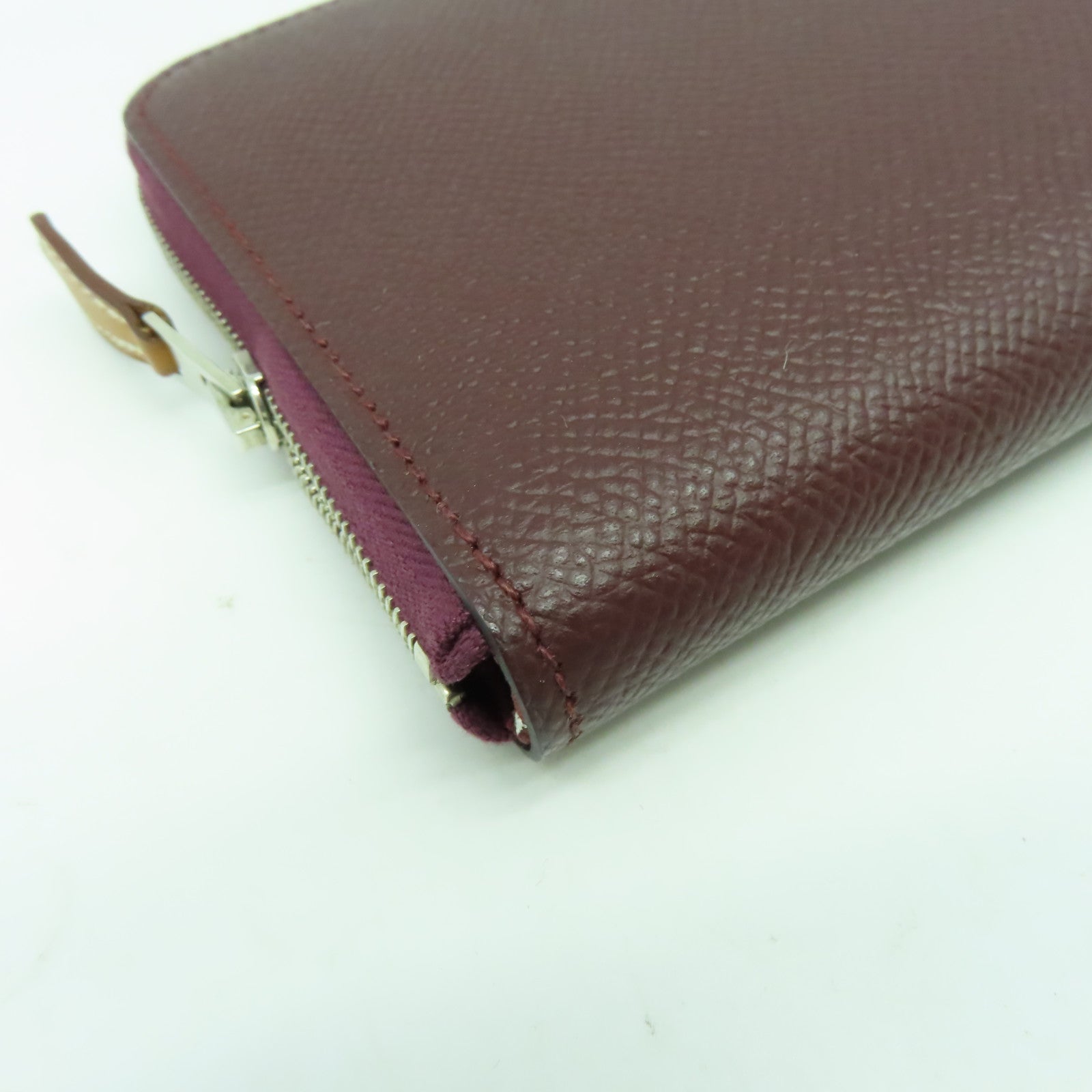 HERMES Epsom皮革Silkin Long Wallet銀扣長錢包愛馬仕紅色