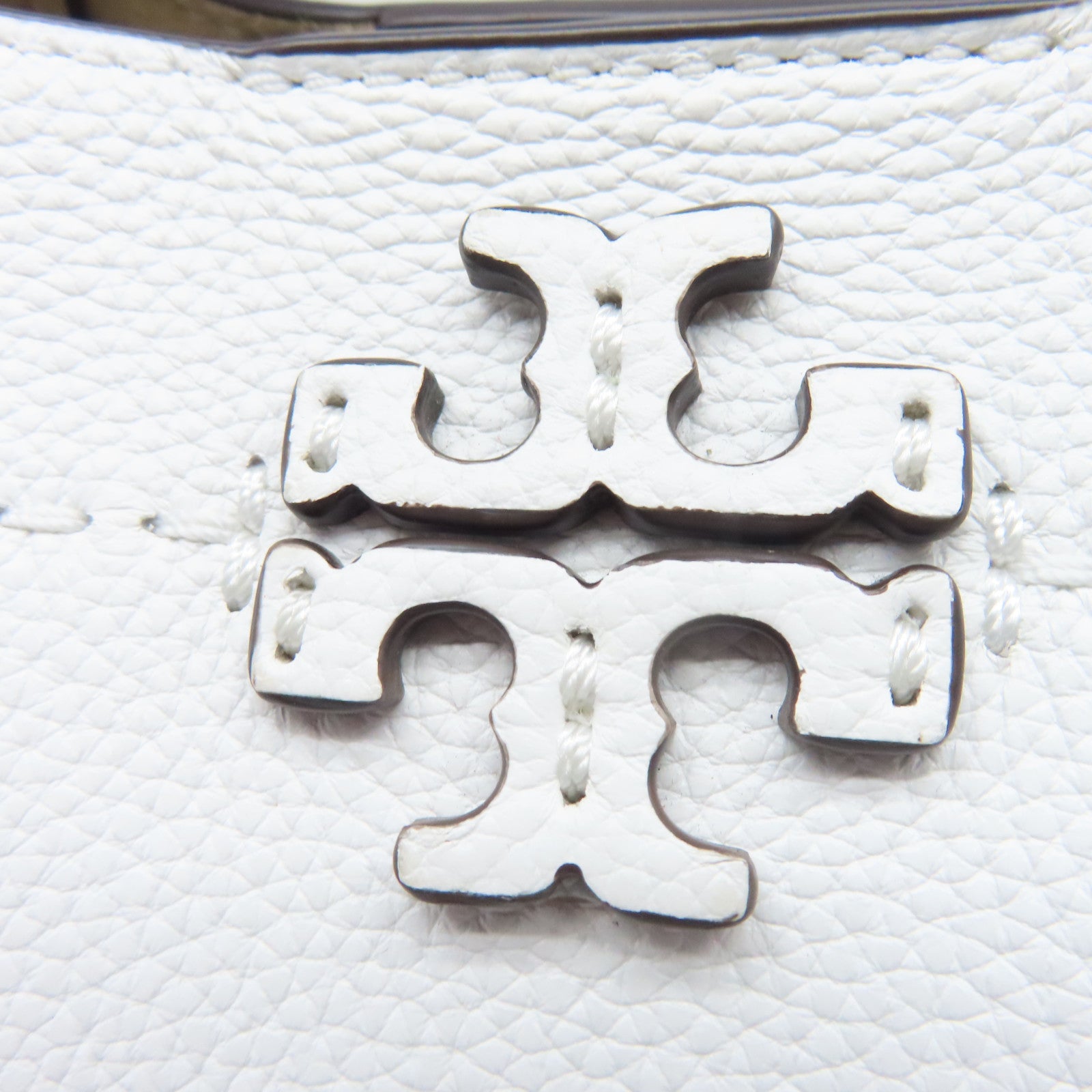 Tory Burch 牛皮皮革2 Way Shoulder金扣手挽肩背兩用袋白色