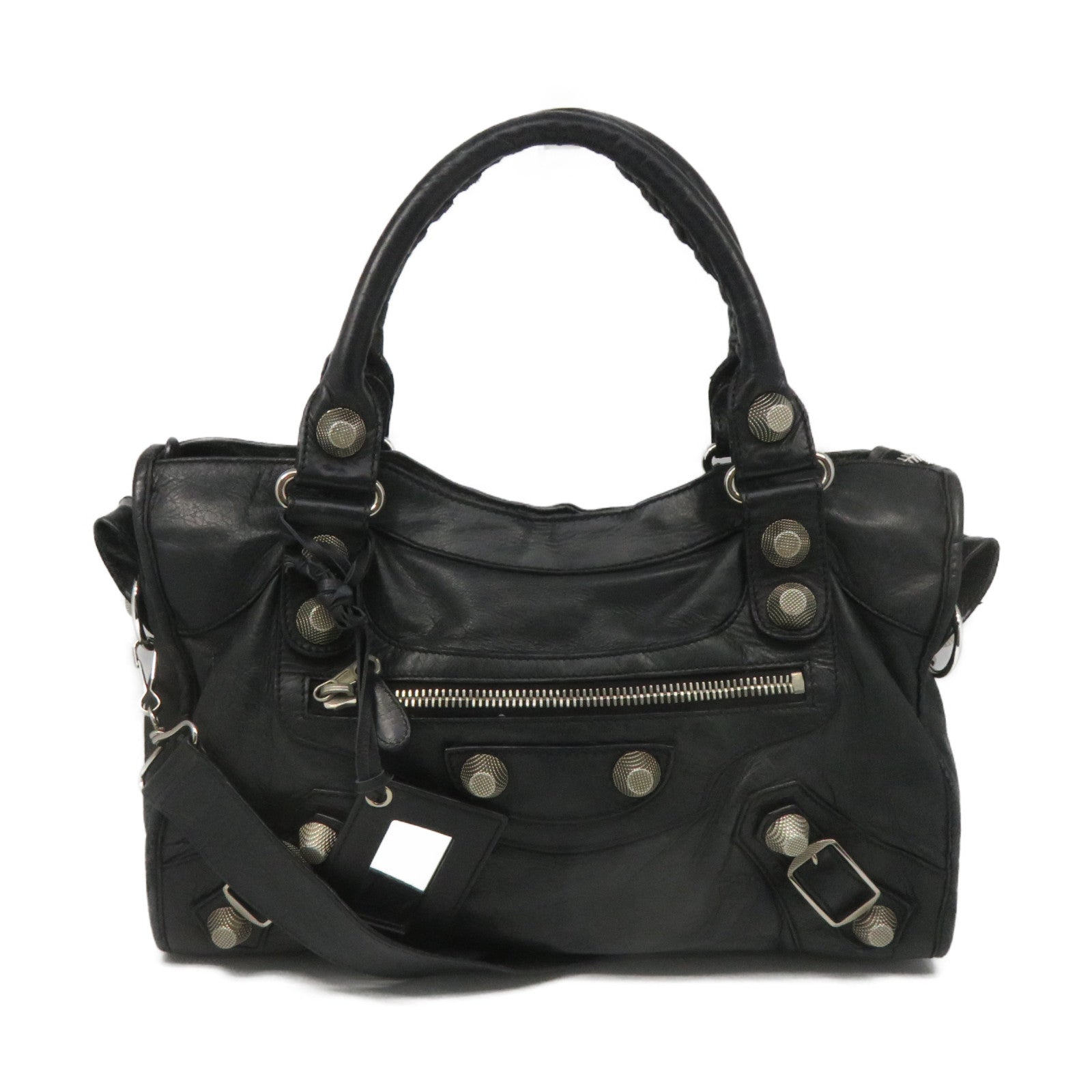 BALENCIAGA 牛皮皮革Giant City 2Way Shoulder Bag手挽肩背两用袋黑色