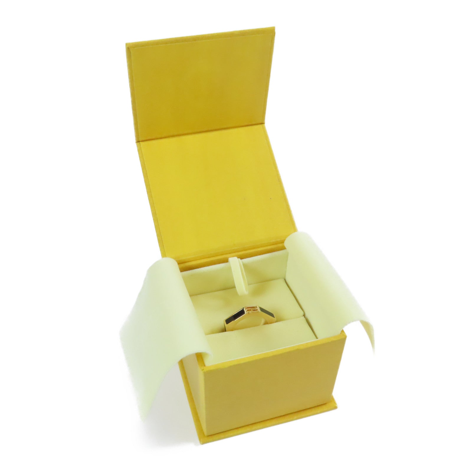 FENDI 金屬Ring戒指金色/黑色US#7.25