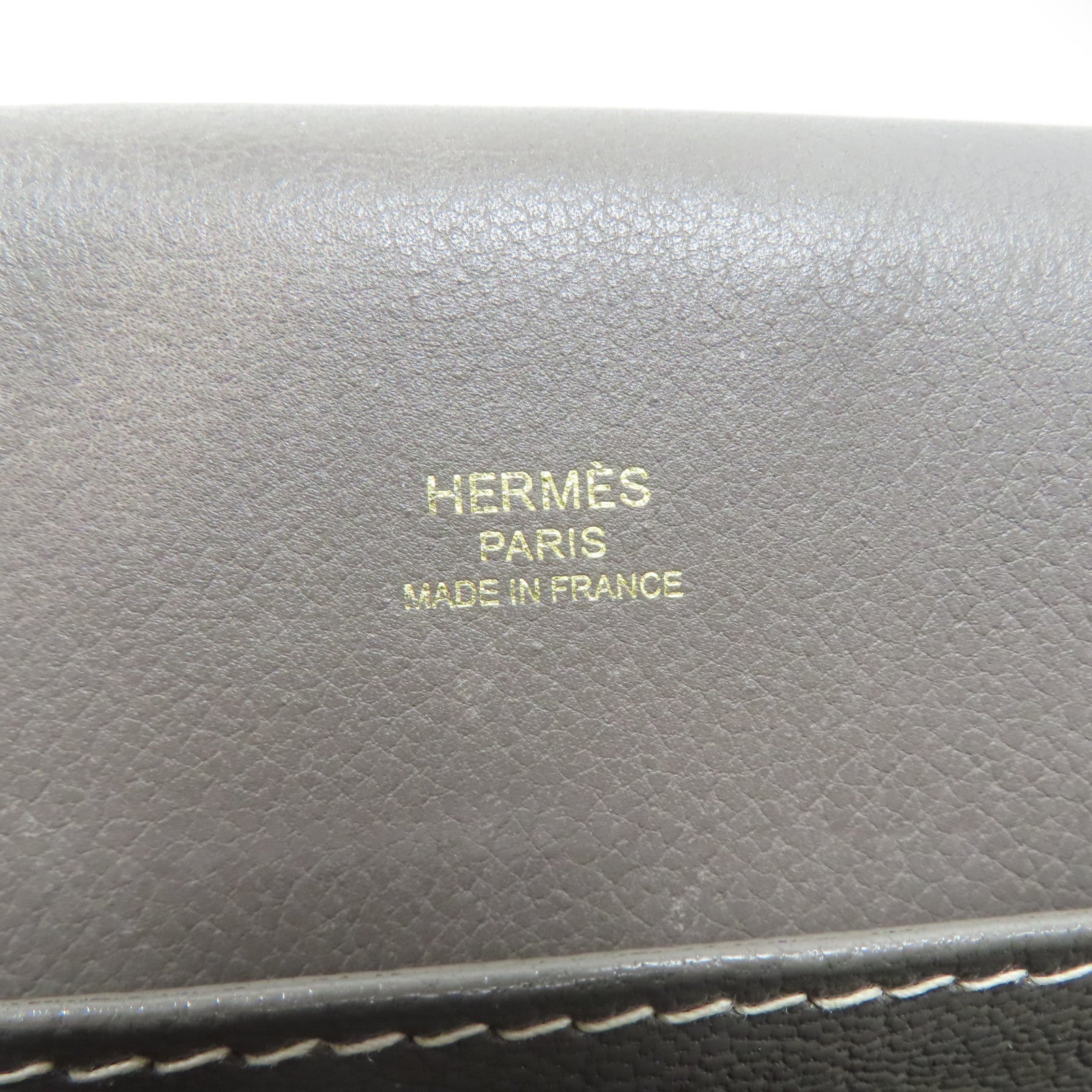 HERMES Evercolor皮革Roulis 23金扣肩背袋錫灰色