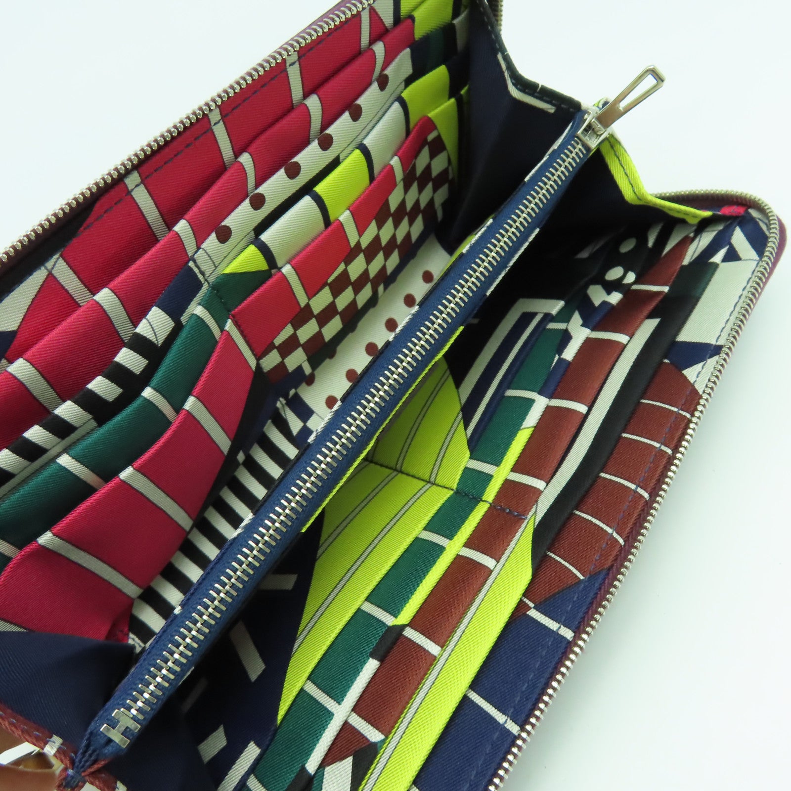 HERMES Epsom皮革Silkin Long Wallet銀扣長錢包愛馬仕紅色