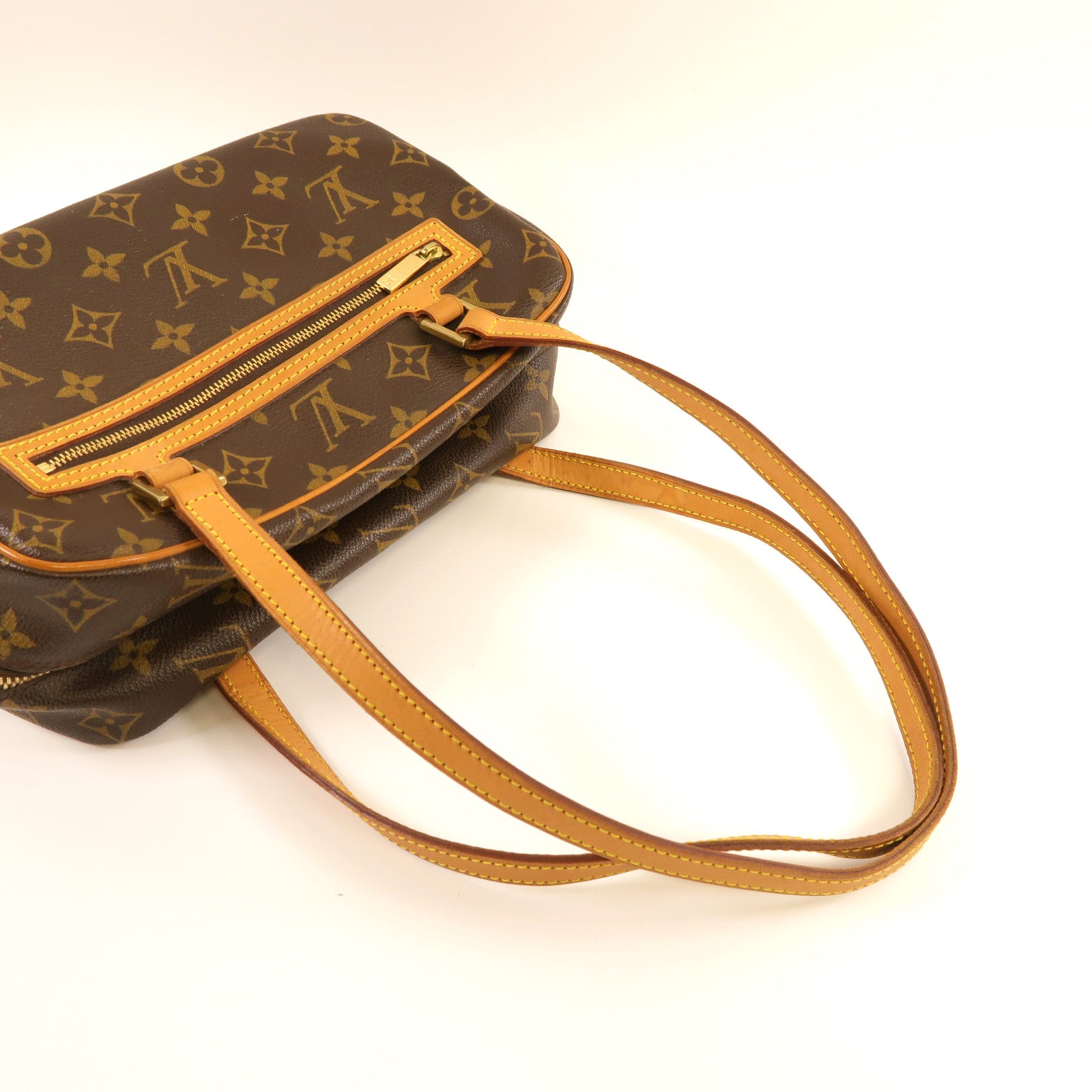 LOUIS VUITTON Monogram Cite MM金扣肩背袋啡色
