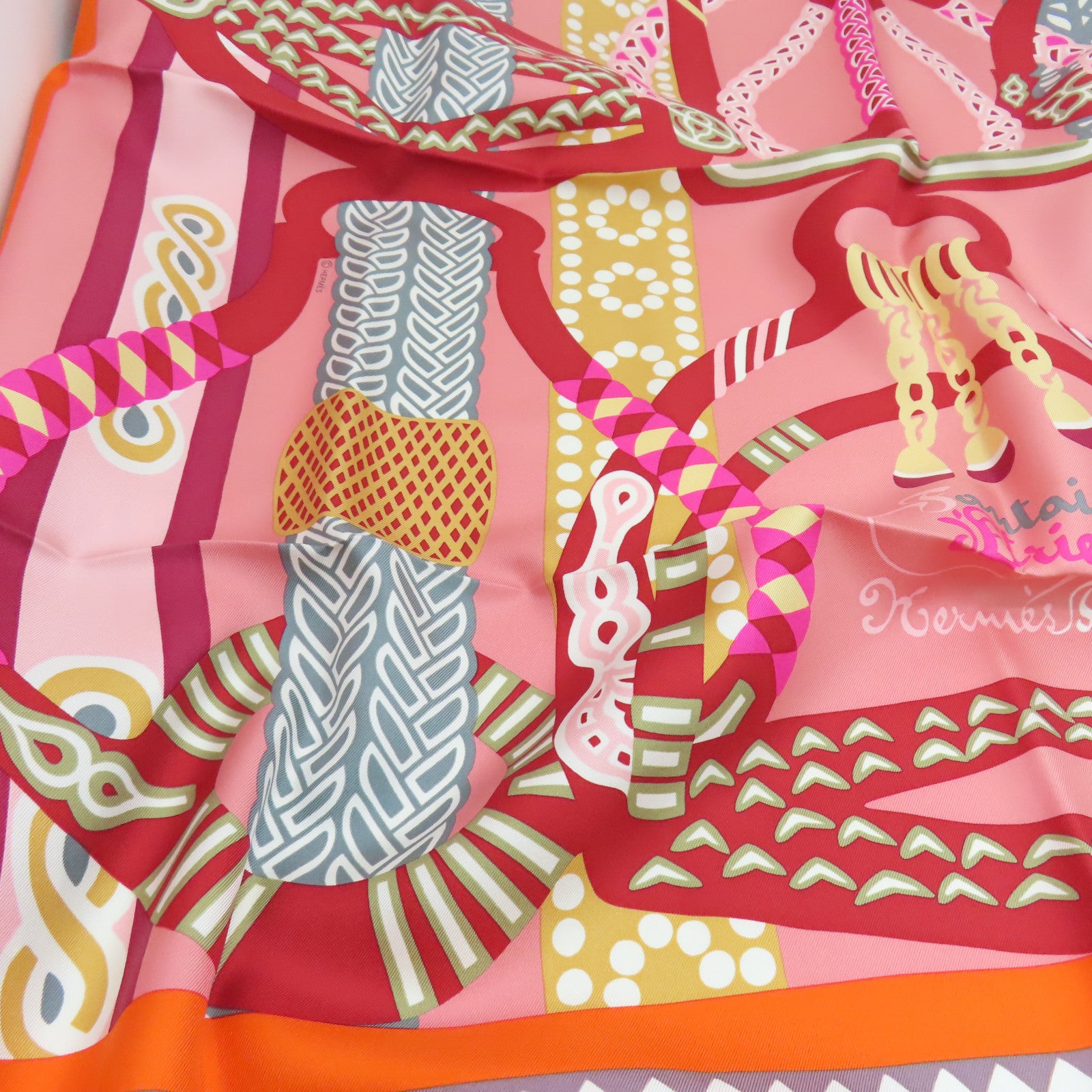 HERMES 丝质Scarf 90x90丝巾橙色