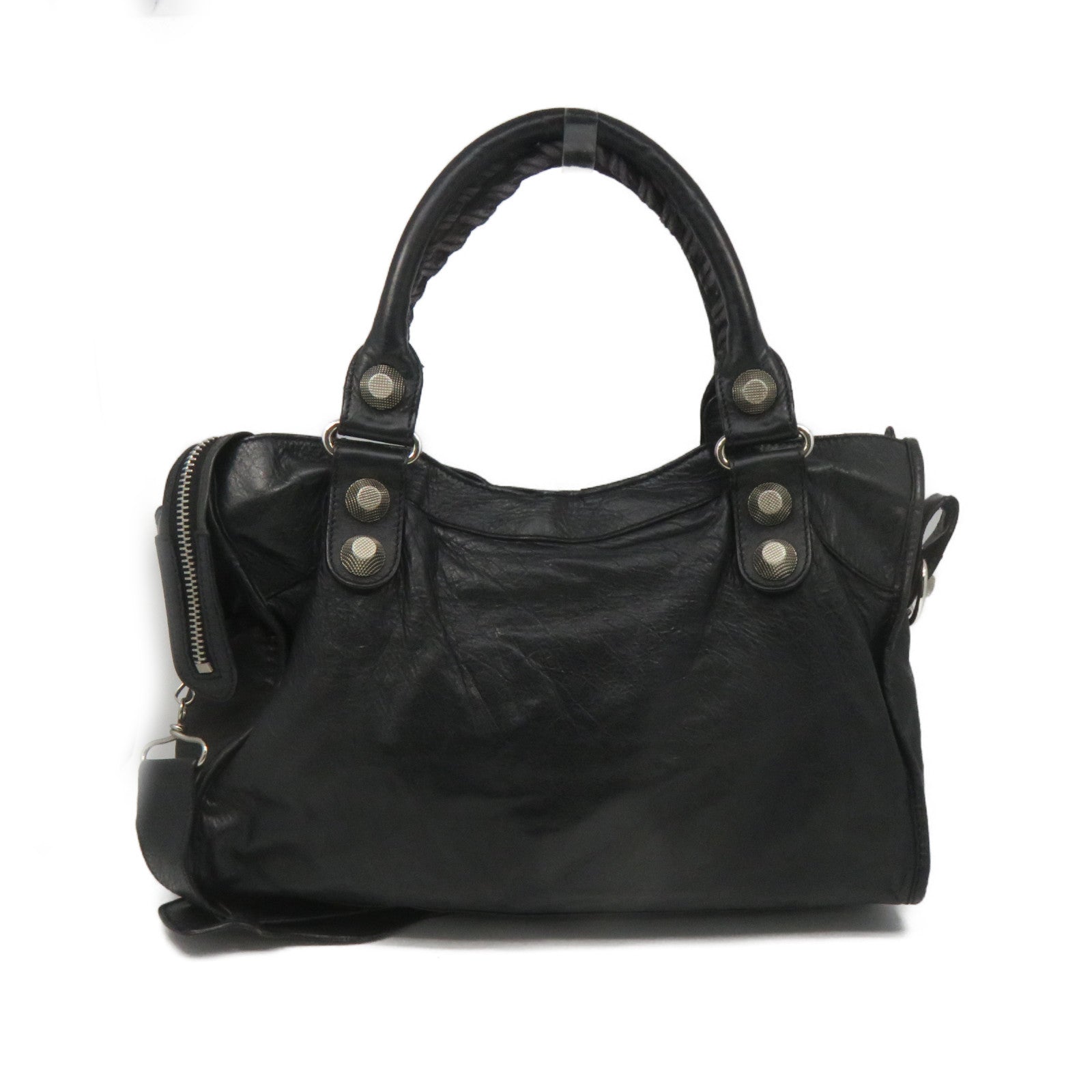 BALENCIAGA 牛皮皮革Giant City 2Way Shoulder Bag手挽肩背两用袋黑色