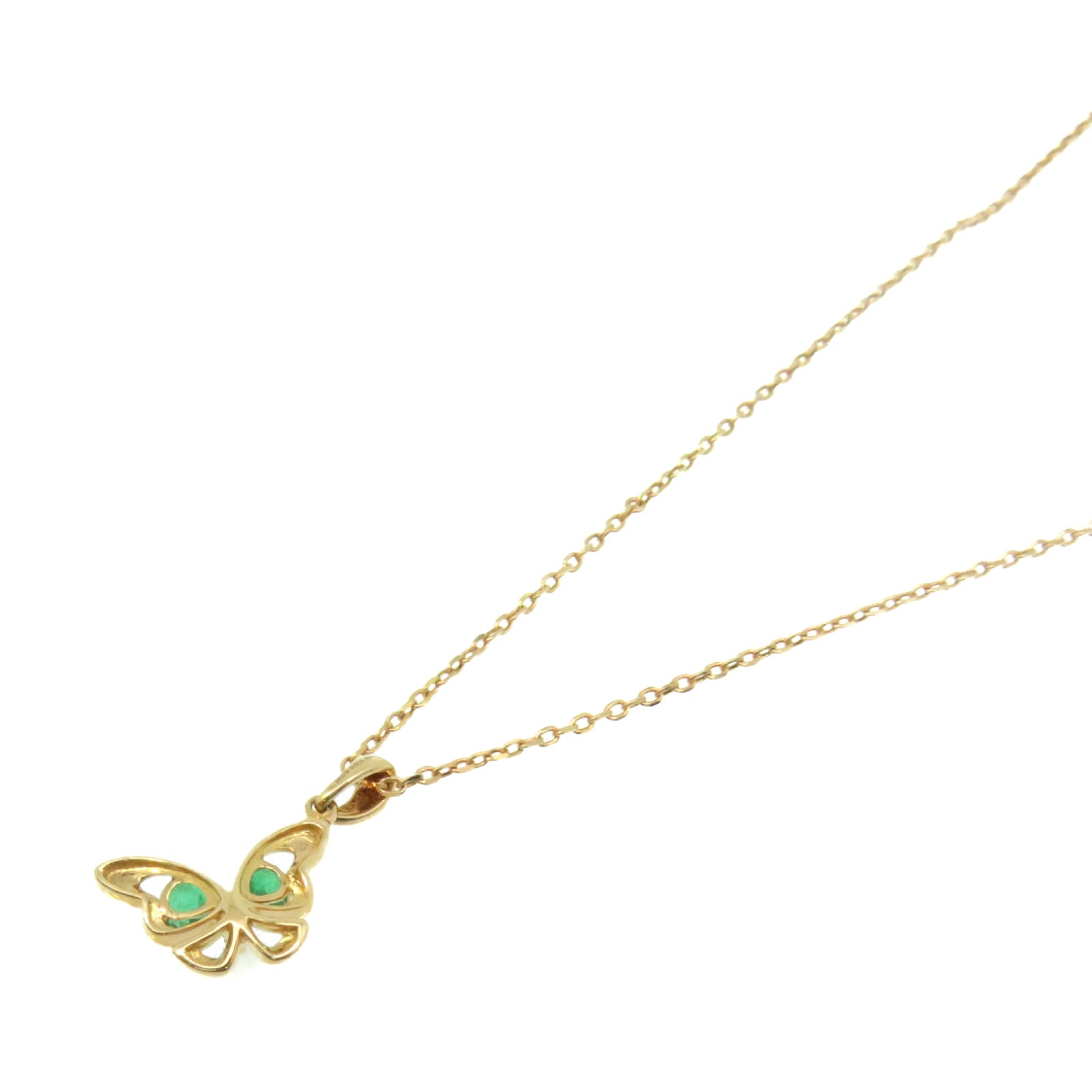 JEWELRY 【激減優惠】18K玫瑰金/0.32ct綠寶石/0.01ct鑽石Emerald Necklace項鏈