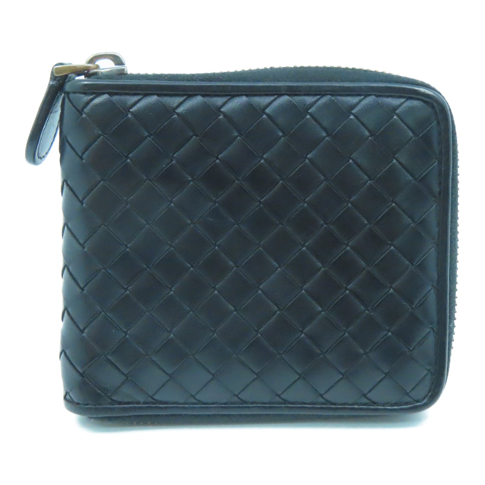 BOTTEGA VENETA 織紋皮革Zipper Wallet金扣錢包黑色
