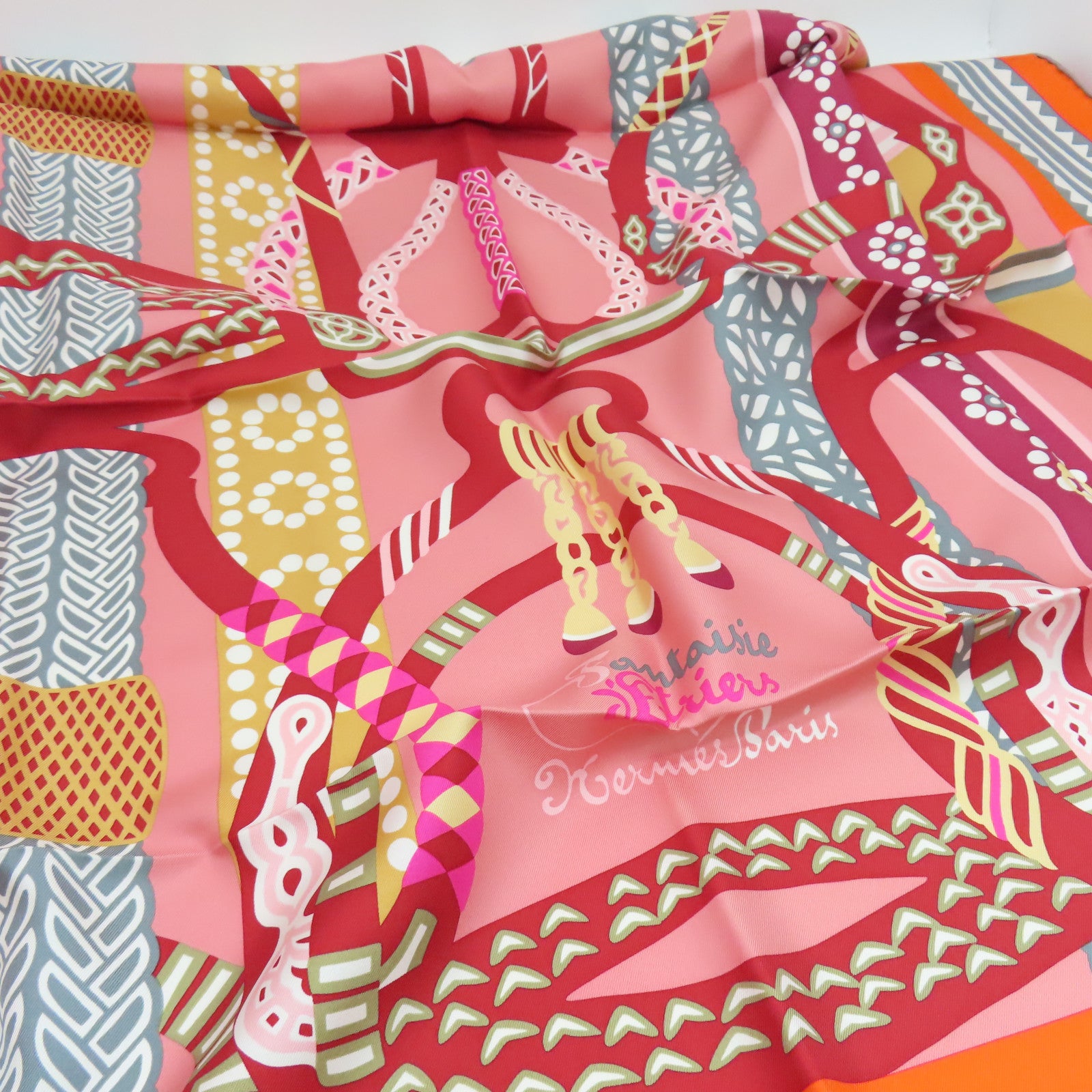 HERMES 丝质Scarf 90x90丝巾橙色